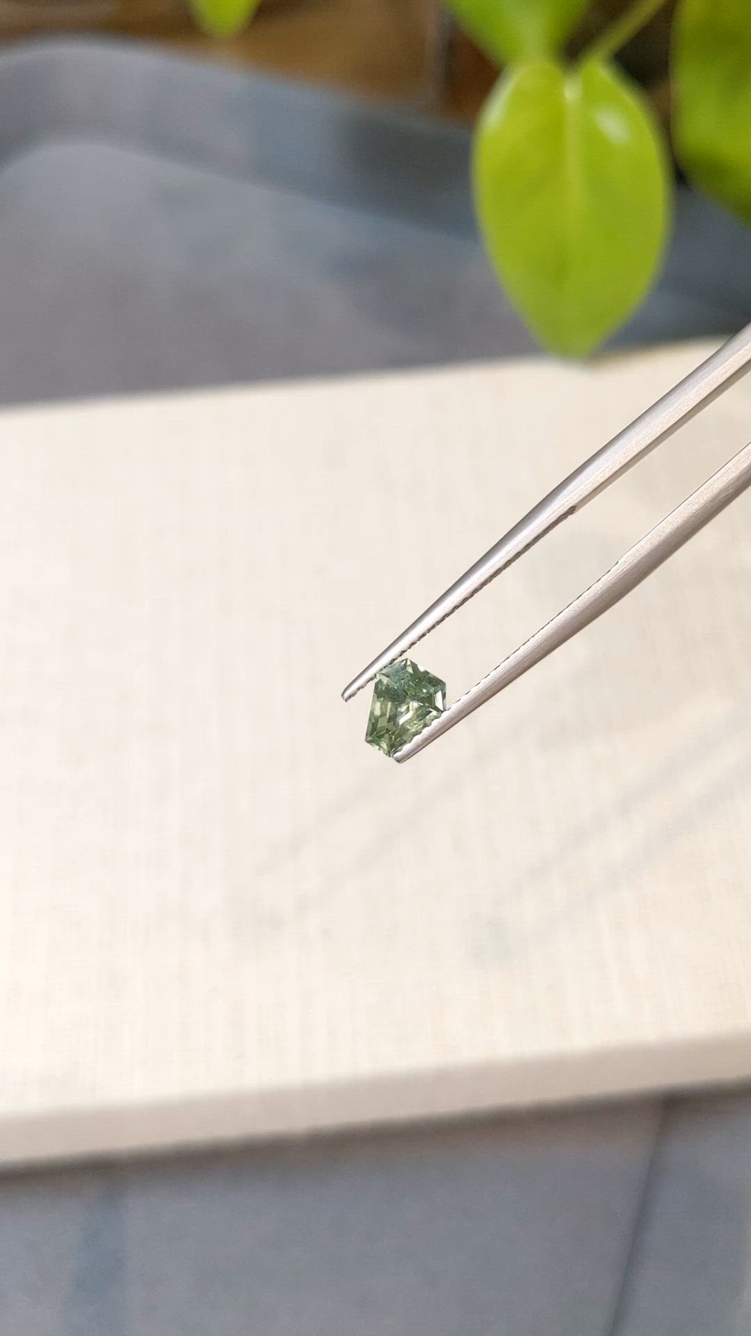 0.90 Ct. Green Sapphire from Montana Size Video