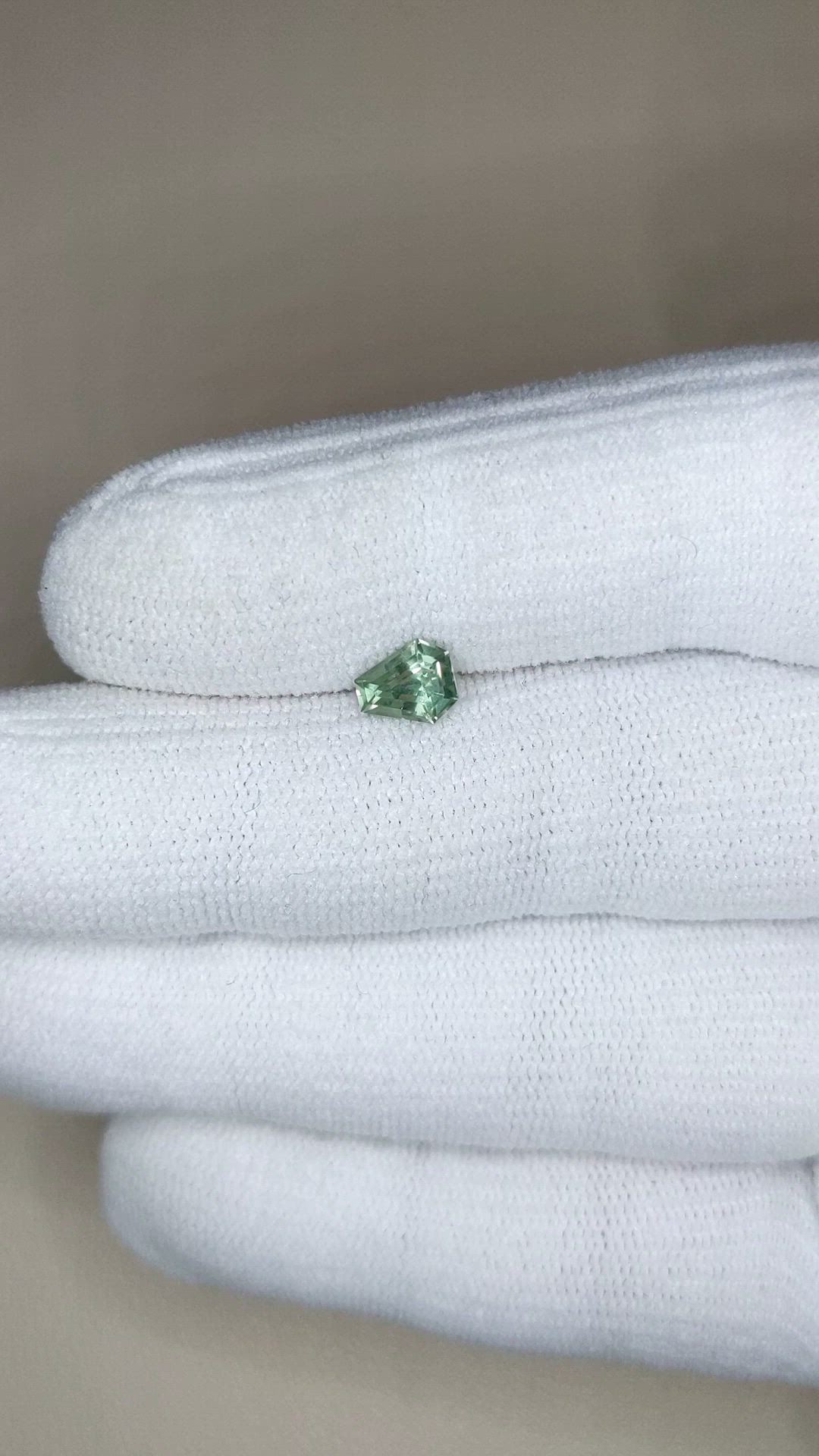 0.90 Ct. Green Sapphire from Montana Size Video