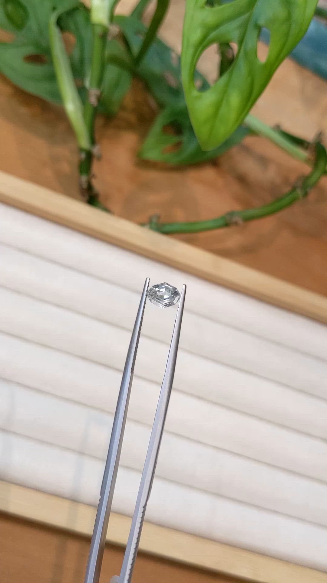 0.98 Ct. Grey Sapphire from Montana Size Video
