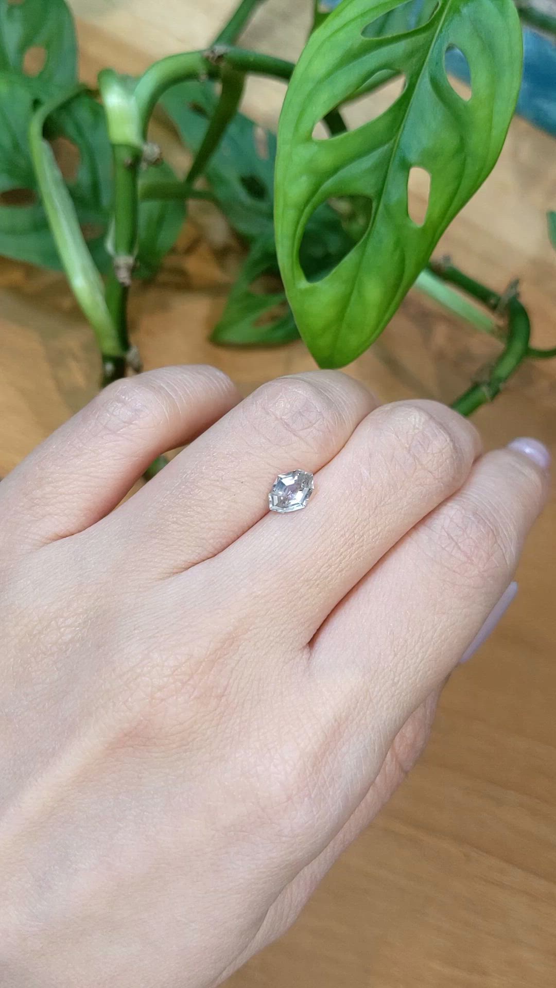 0.98 Ct. Grey Sapphire from Montana Size Video