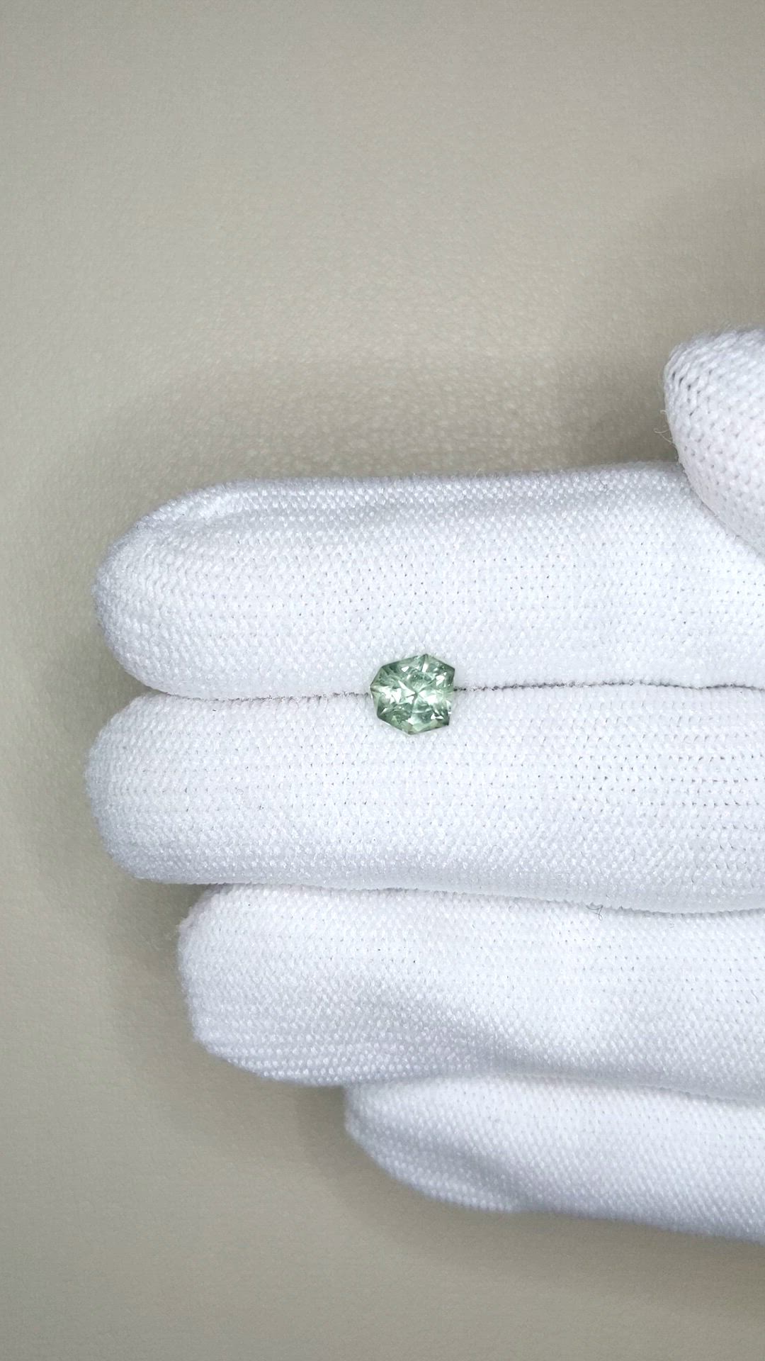 1.07 Ct. Bluish Green Sapphire from Montana Size Video