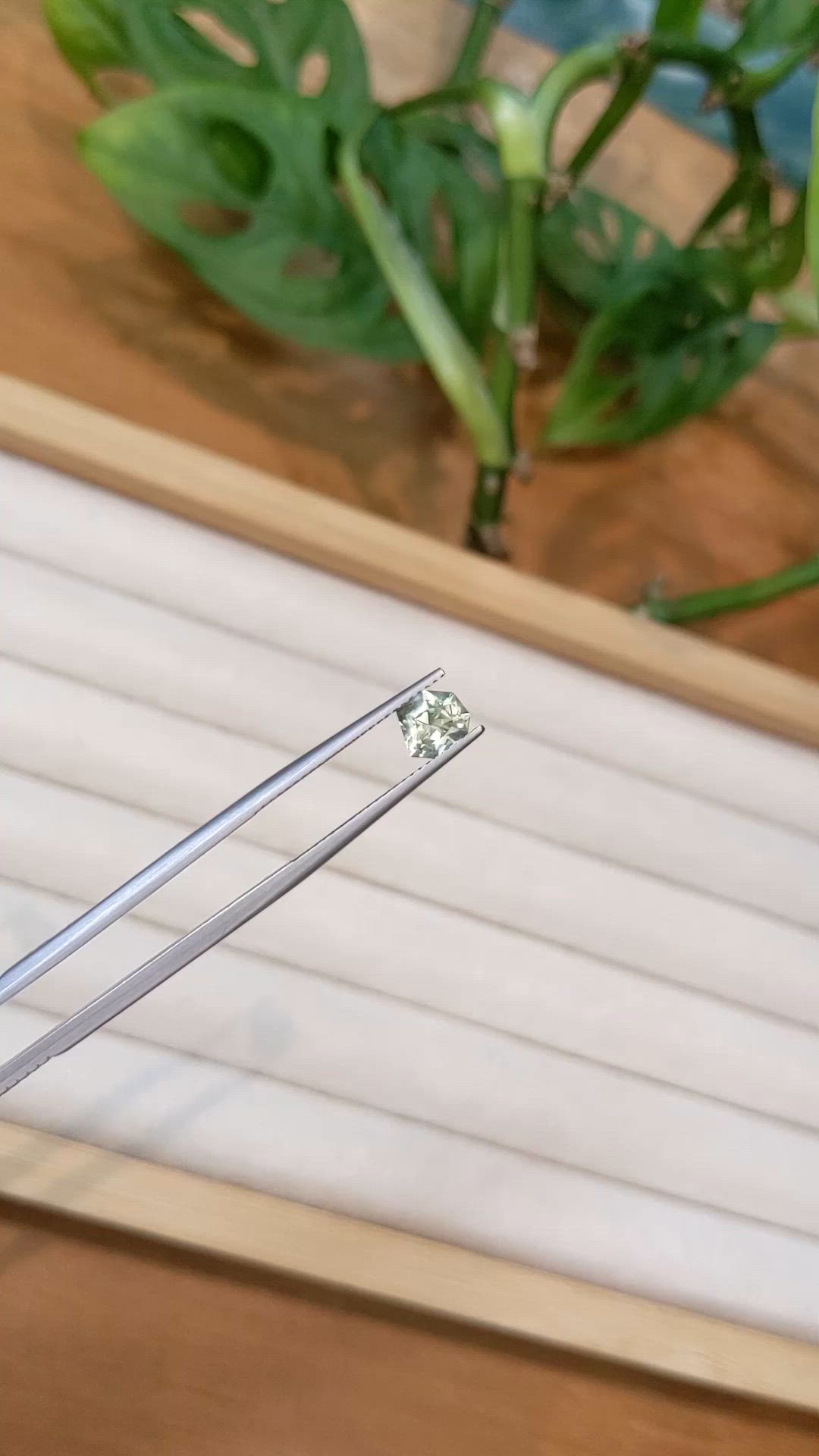 1.07 Ct. Bluish Green Sapphire from Montana Size Video