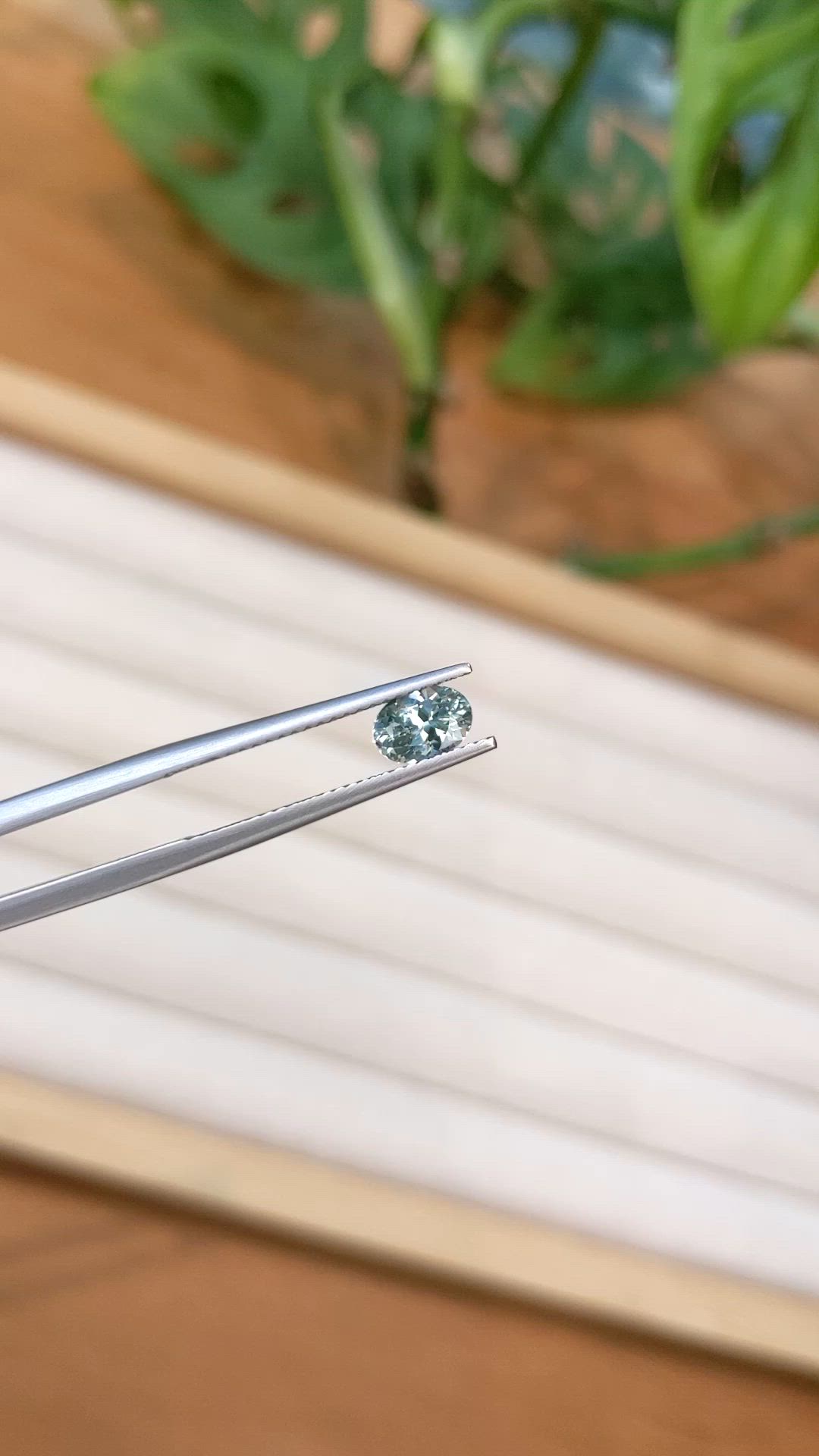 0.81 Ct. Bluish Green Sapphire from Montana Size Video