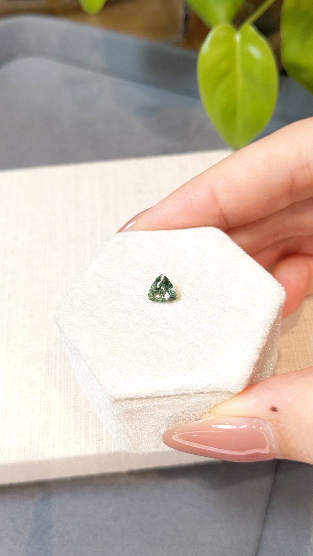 0.81 Ct. Green Sapphire from Montana Size Video