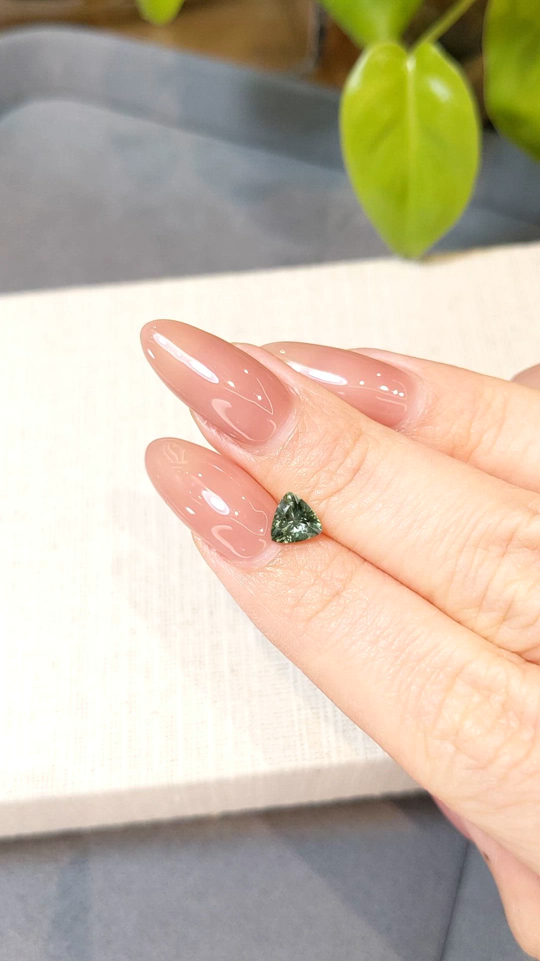 0.81 Ct. Green Sapphire from Montana Size Video