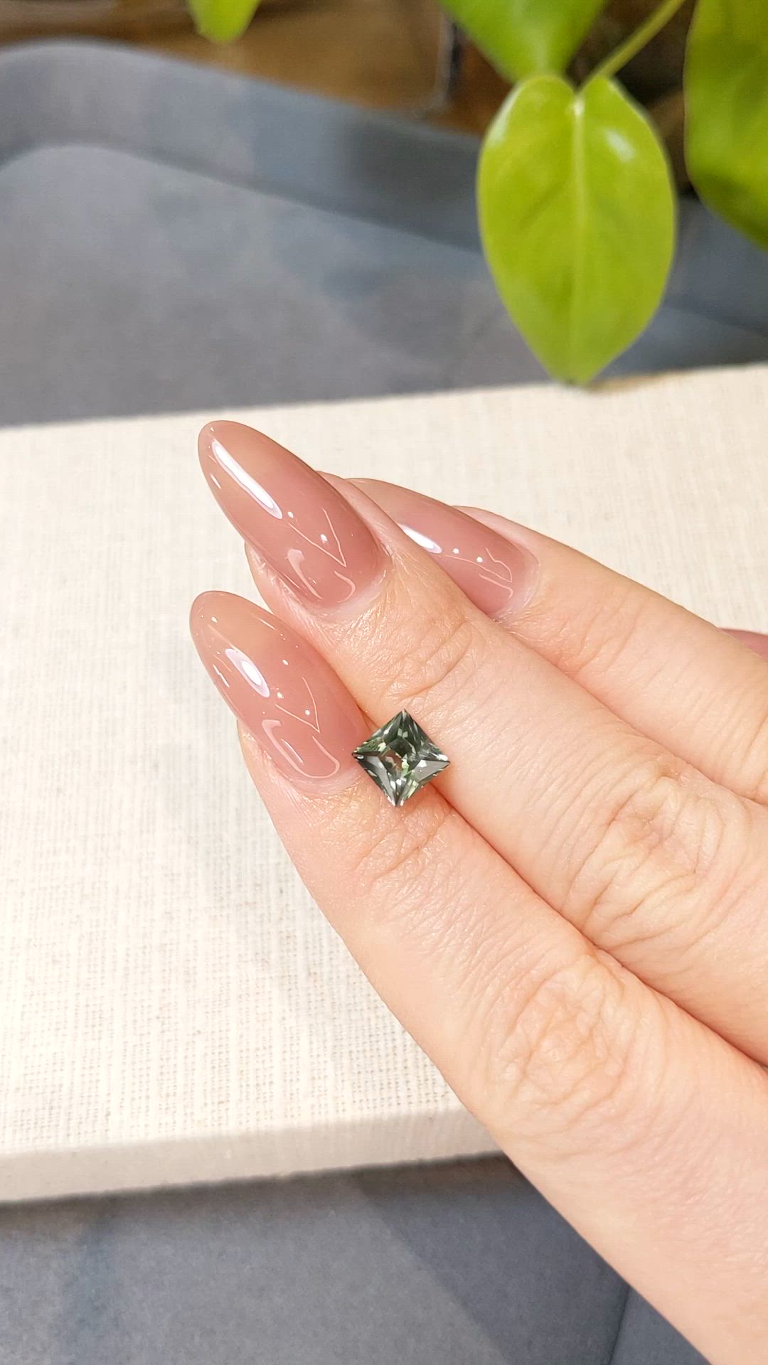 1.91 Ct. Green Sapphire from Montana Size Video
