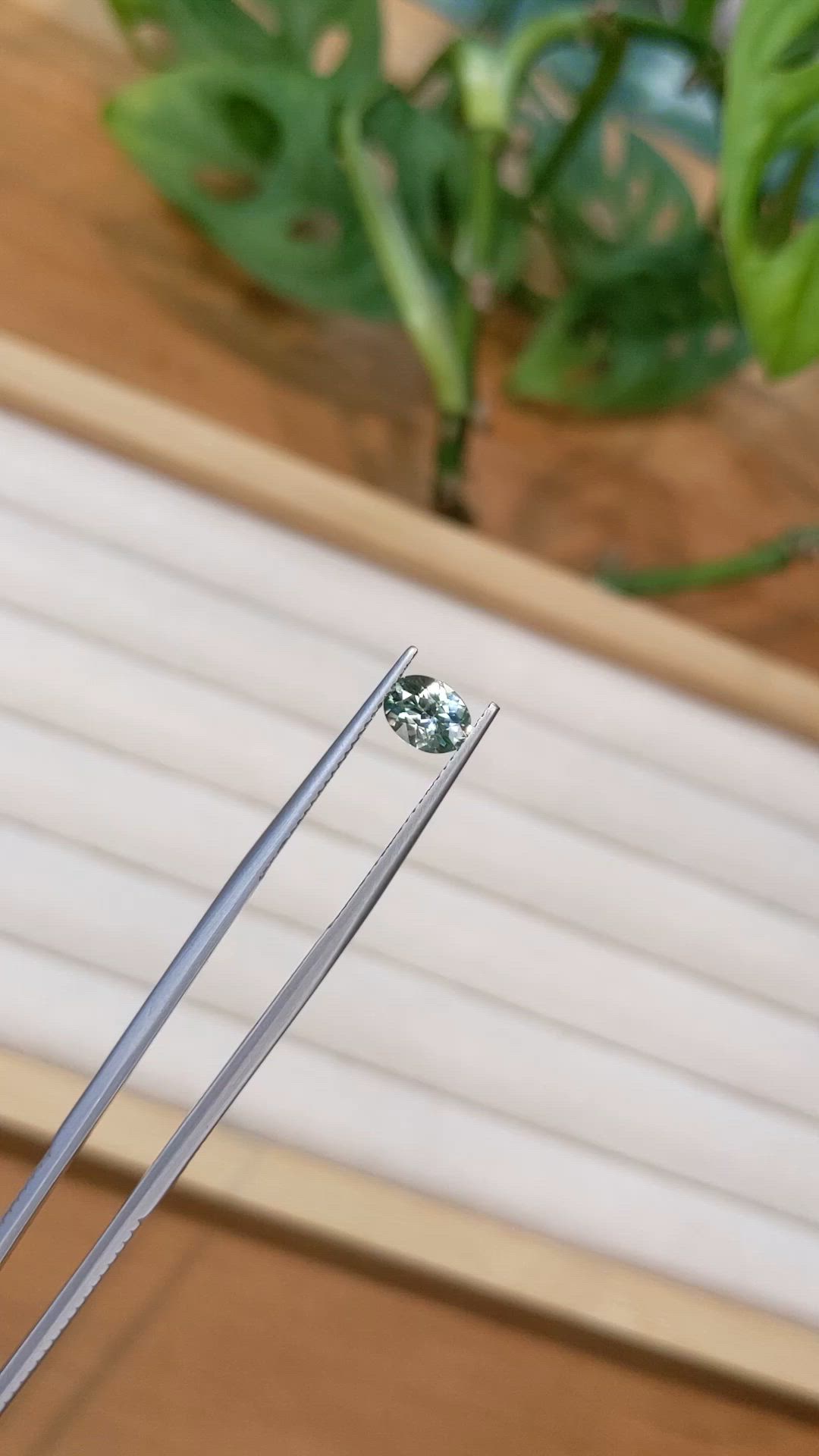 0.86 Ct. Bluish Green Sapphire from Montana Size Video