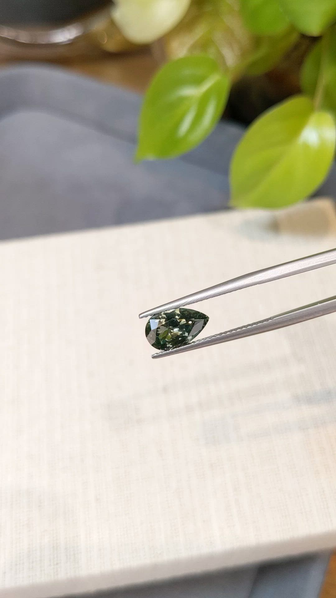 2.27 Ct. Bluish Green Sapphire from Montana Size Video