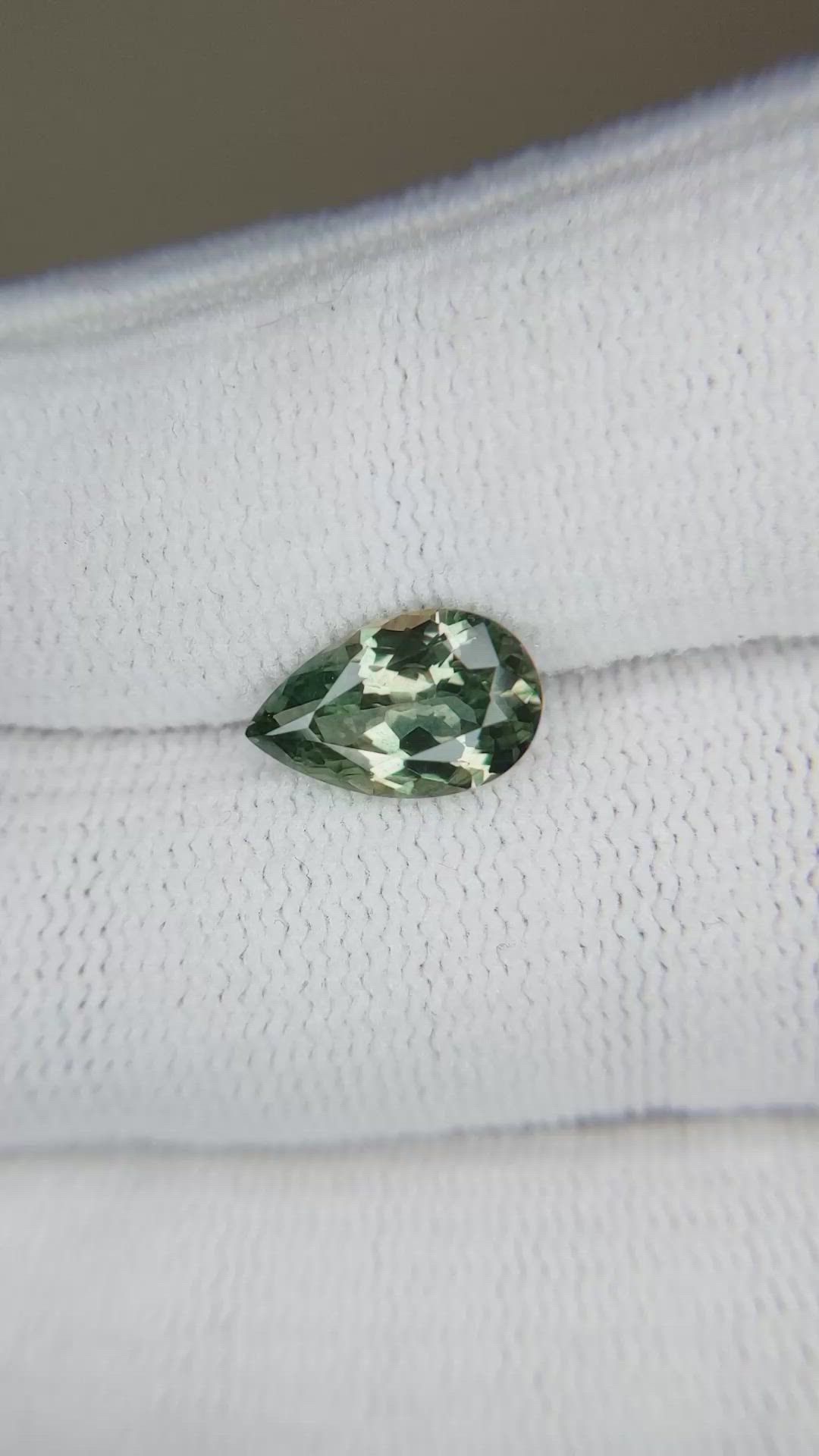 2.27 Ct. Bluish Green Sapphire from Montana Size Video