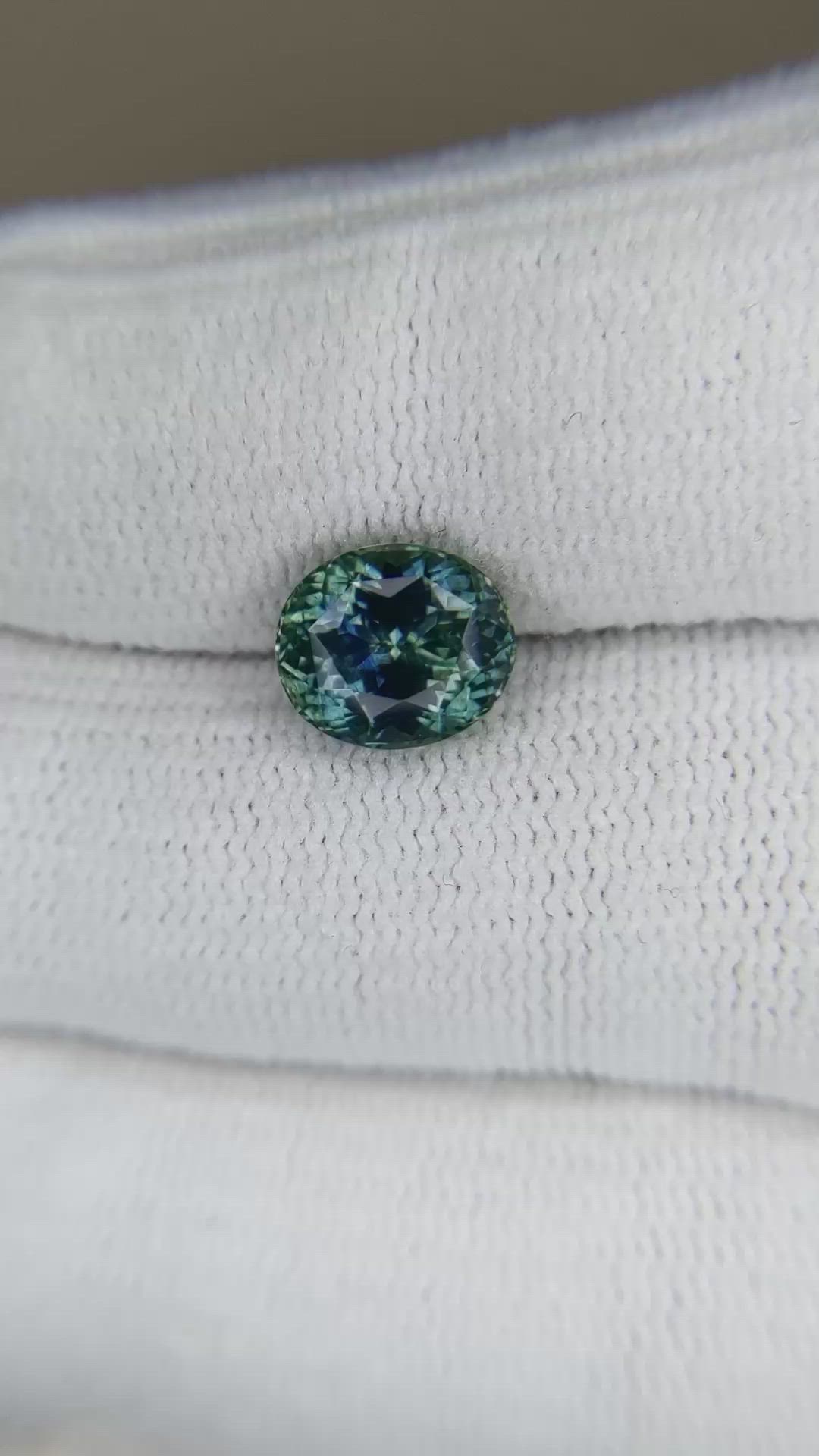 2.91 Ct. Bluish Green Sapphire from Montana Size Video