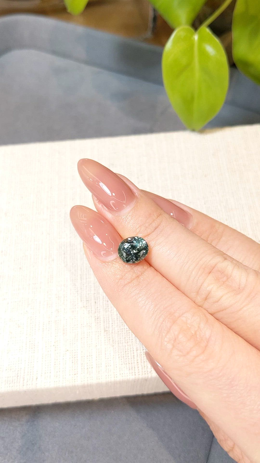 2.91 Ct. Bluish Green Sapphire from Montana Size Video