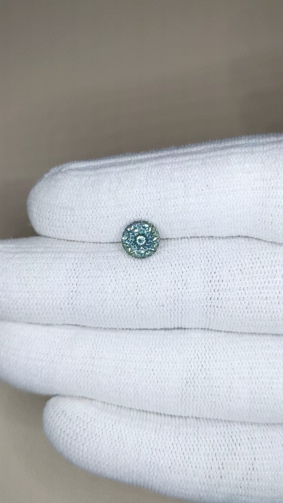 2.05 Ct. Greenish Blue Sapphire from Montana Size Video
