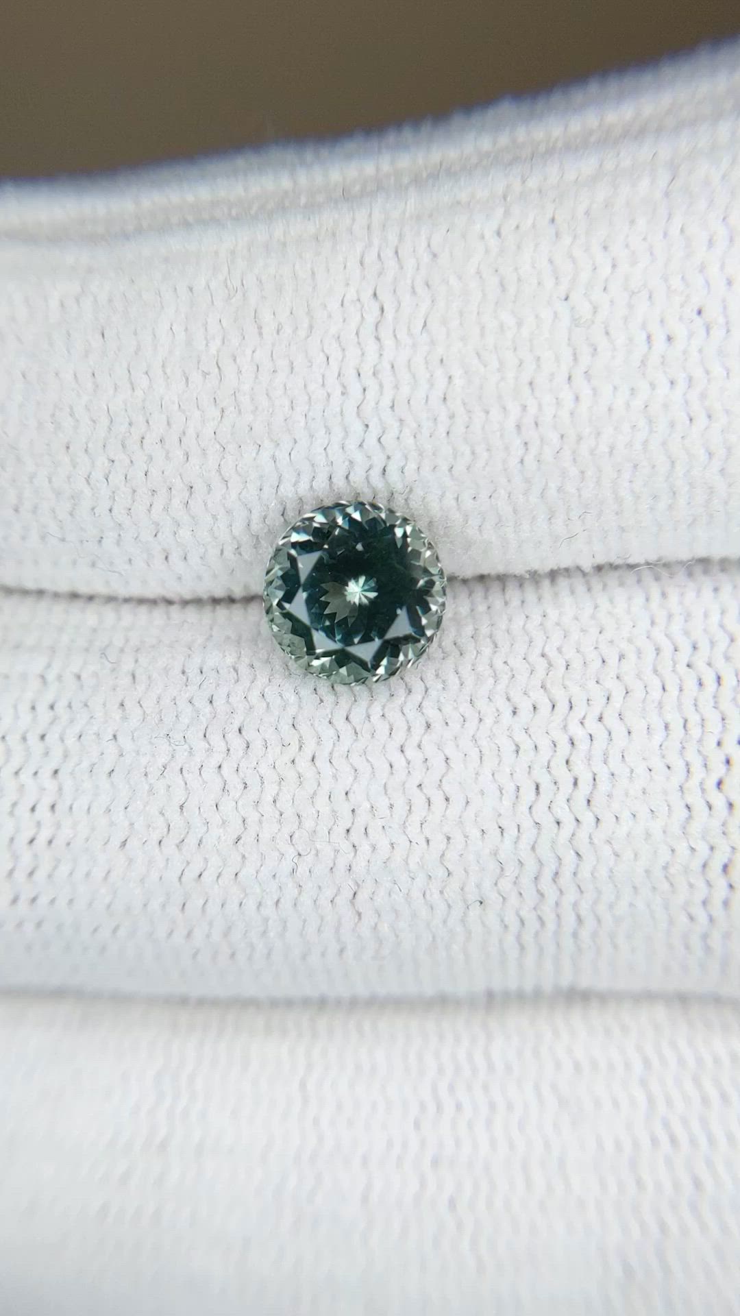 2.05 Ct. Greenish Blue Sapphire from Montana Size Video