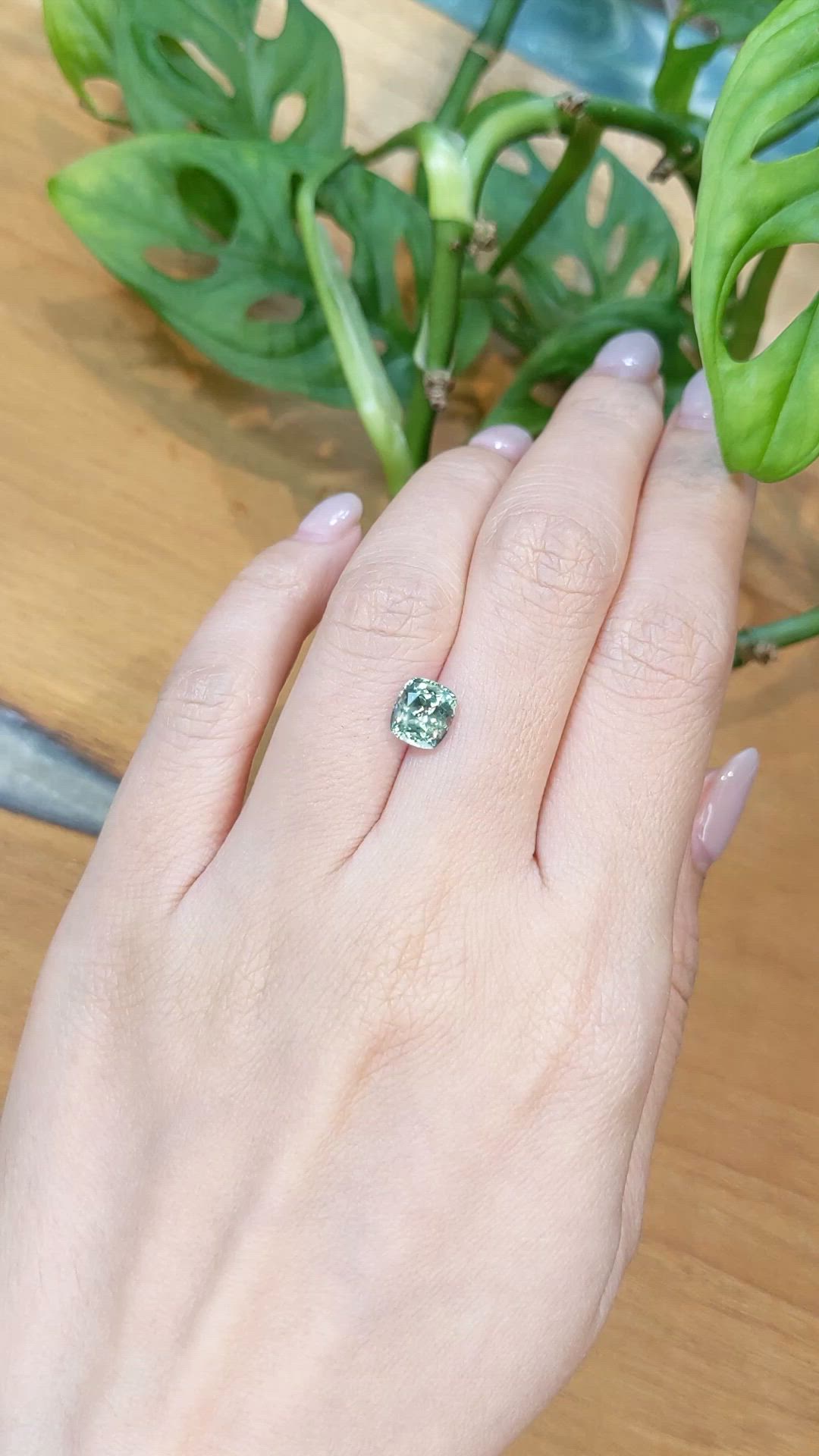 2.00 Ct. Green Sapphire from Montana Size Video