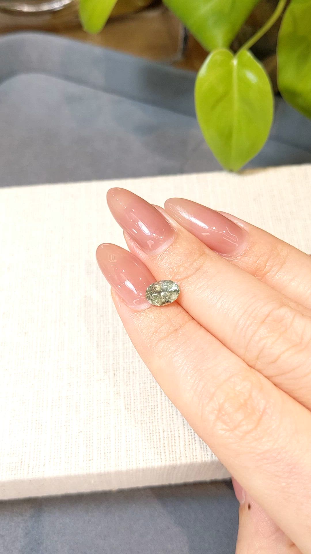 1.54 Ct. Bluish Green Sapphire from Montana Size Video