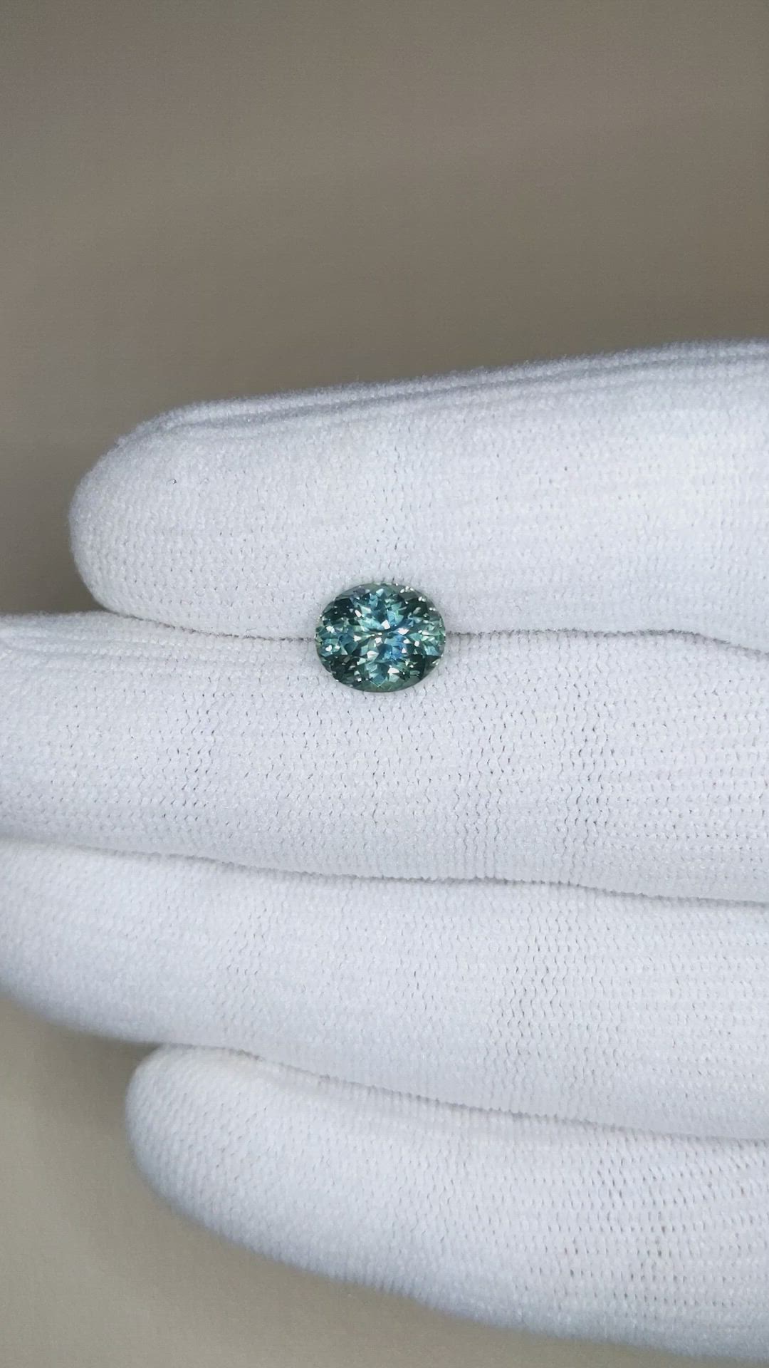 2.55 Ct. Greenish Blue Sapphire from Montana Size Video