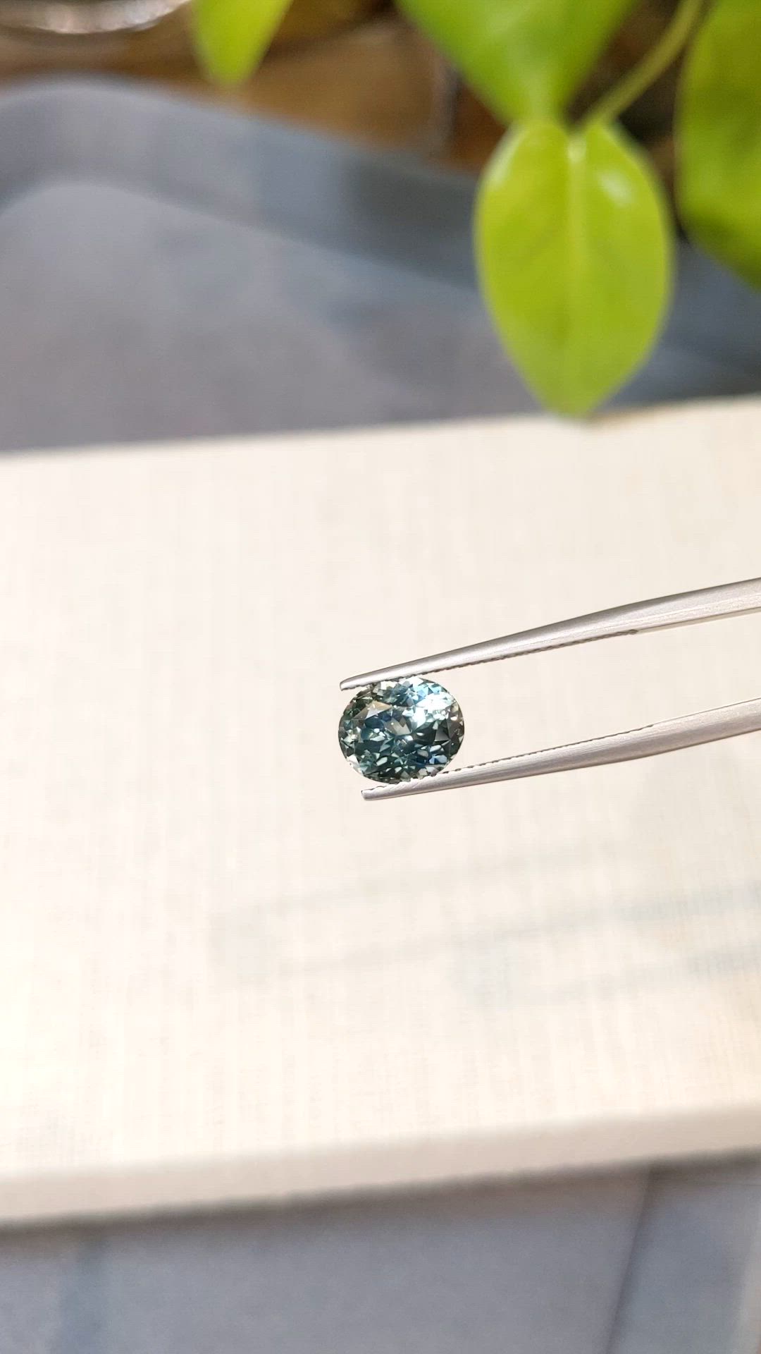 2.55 Ct. Greenish Blue Sapphire from Montana Size Video