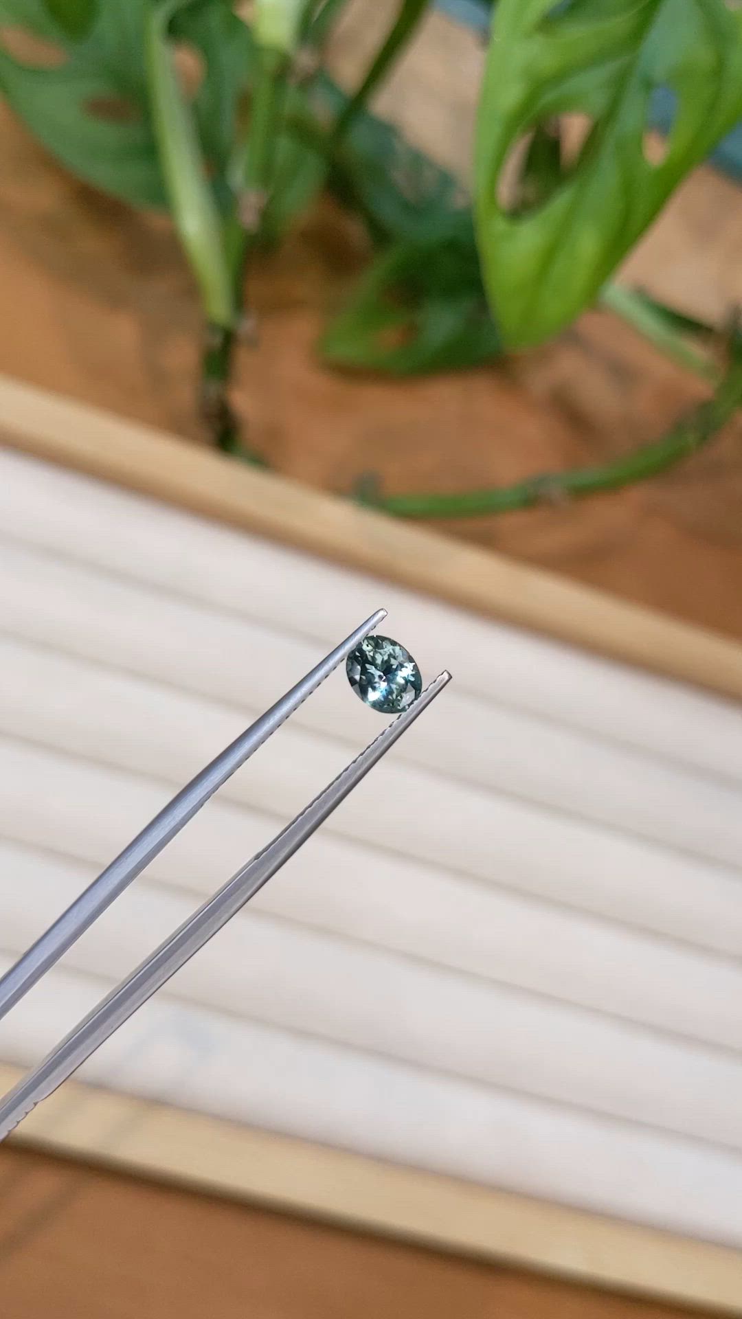 0.80 Ct. Bluish Green Sapphire from Montana Size Video