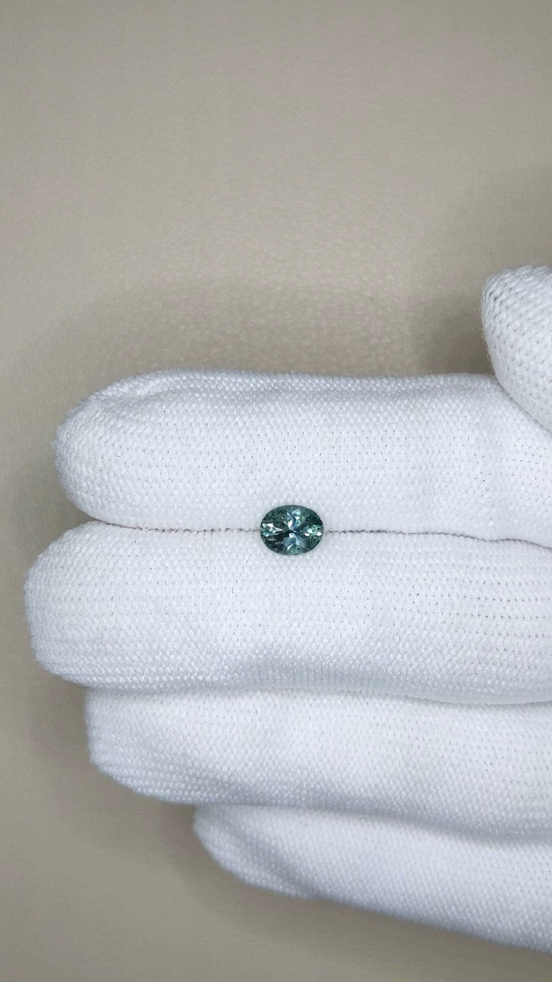 0.80 Ct. Bluish Green Sapphire from Montana Size Video
