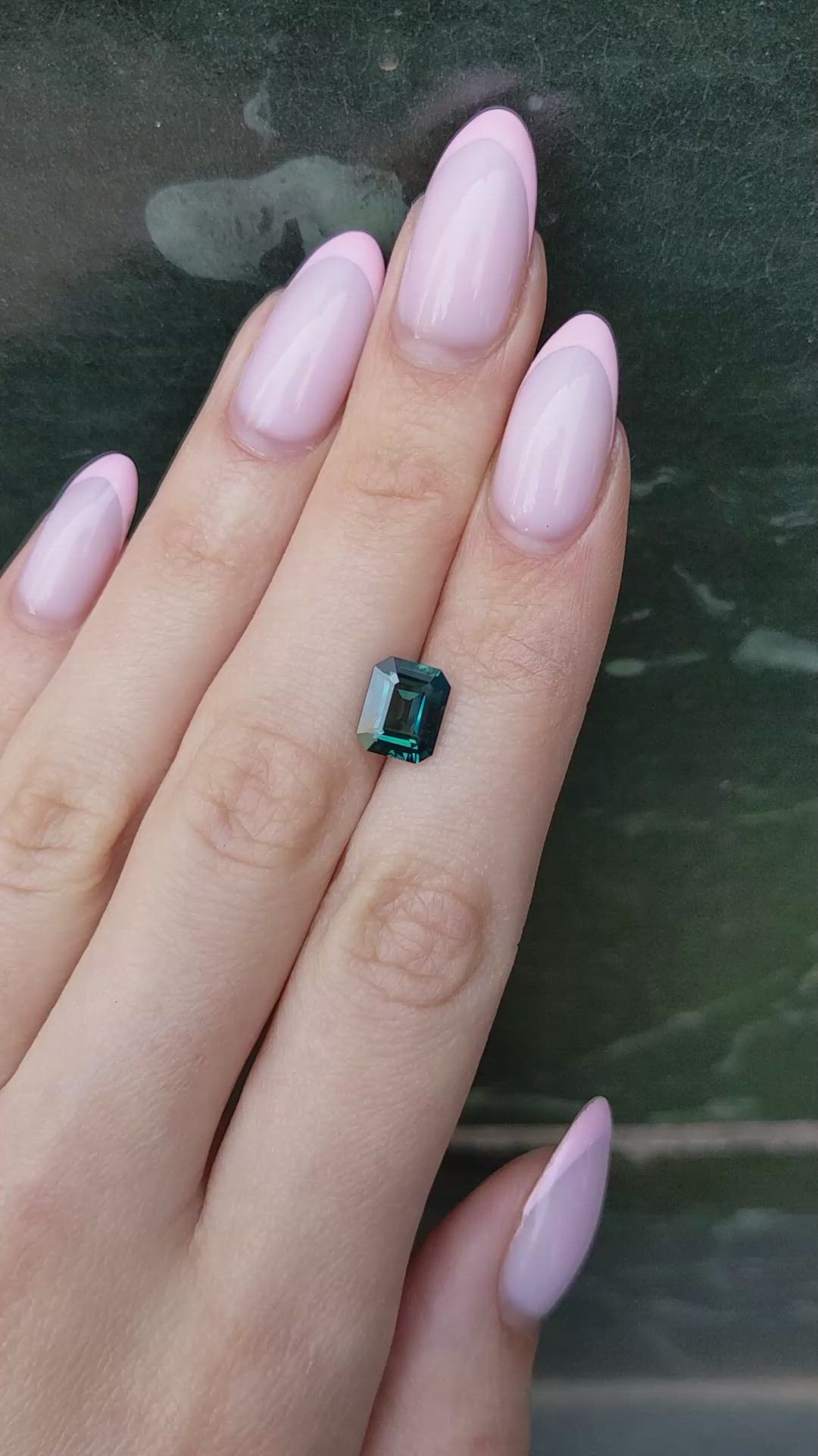 2.97 Ct. Bluish Green Sapphire from Madagascar Size Video