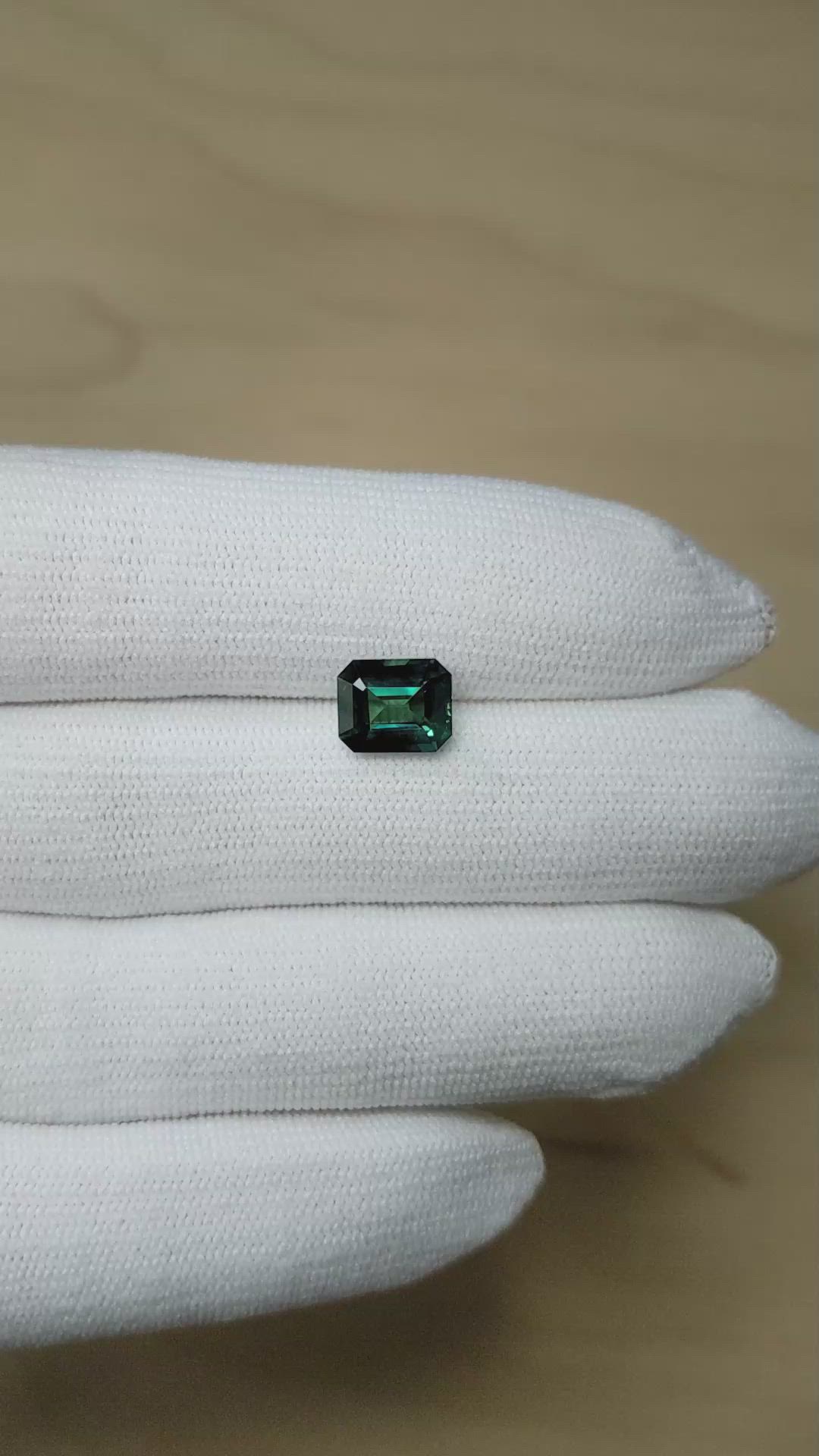 2.97 Ct. Bluish Green Sapphire from Madagascar Size Video