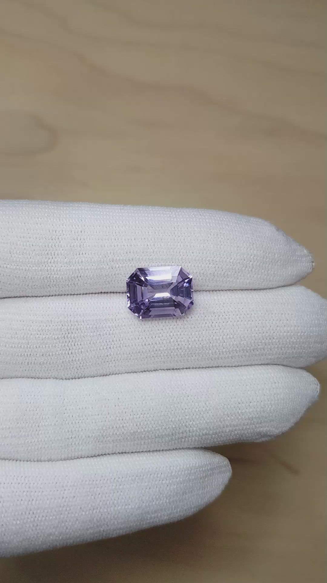 9.11 Ct. Purple Sapphire from Ceylon (Sri Lanka) Size Video