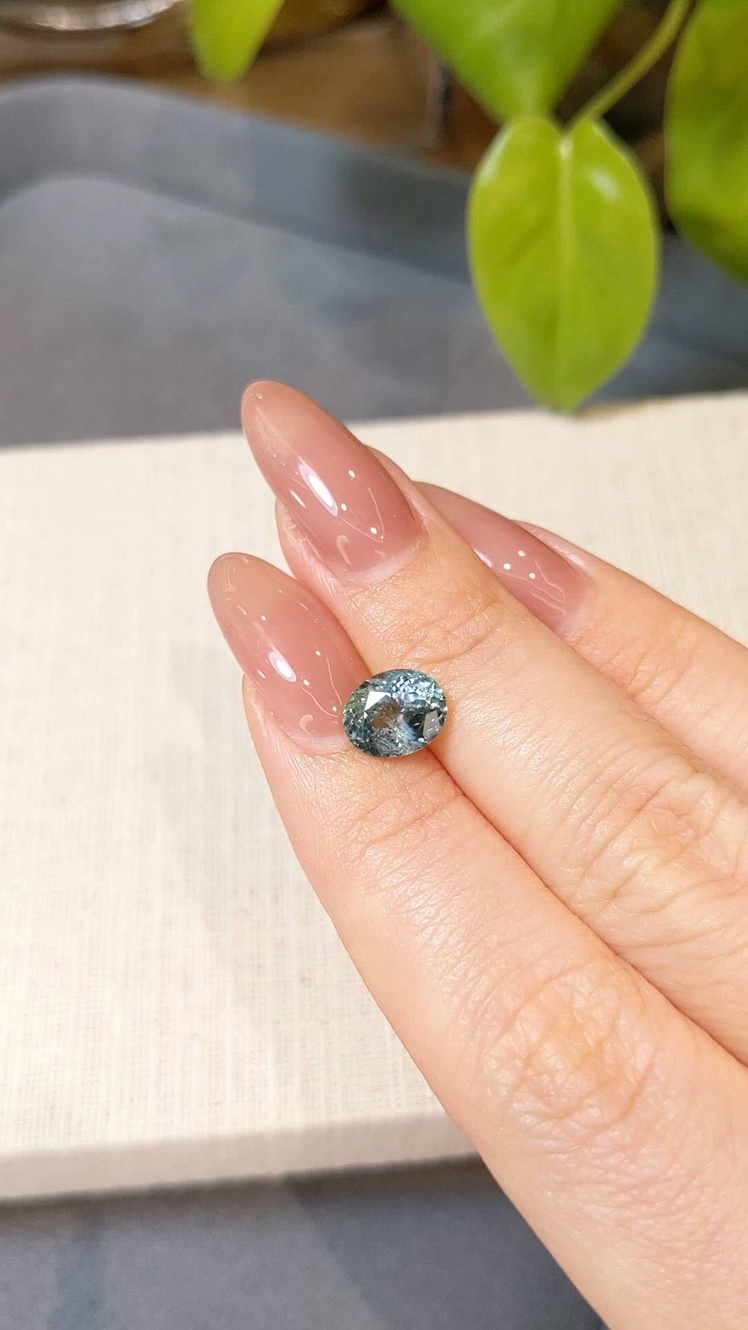2.28 Ct. Greyish Blue Sapphire from Montana Size Video
