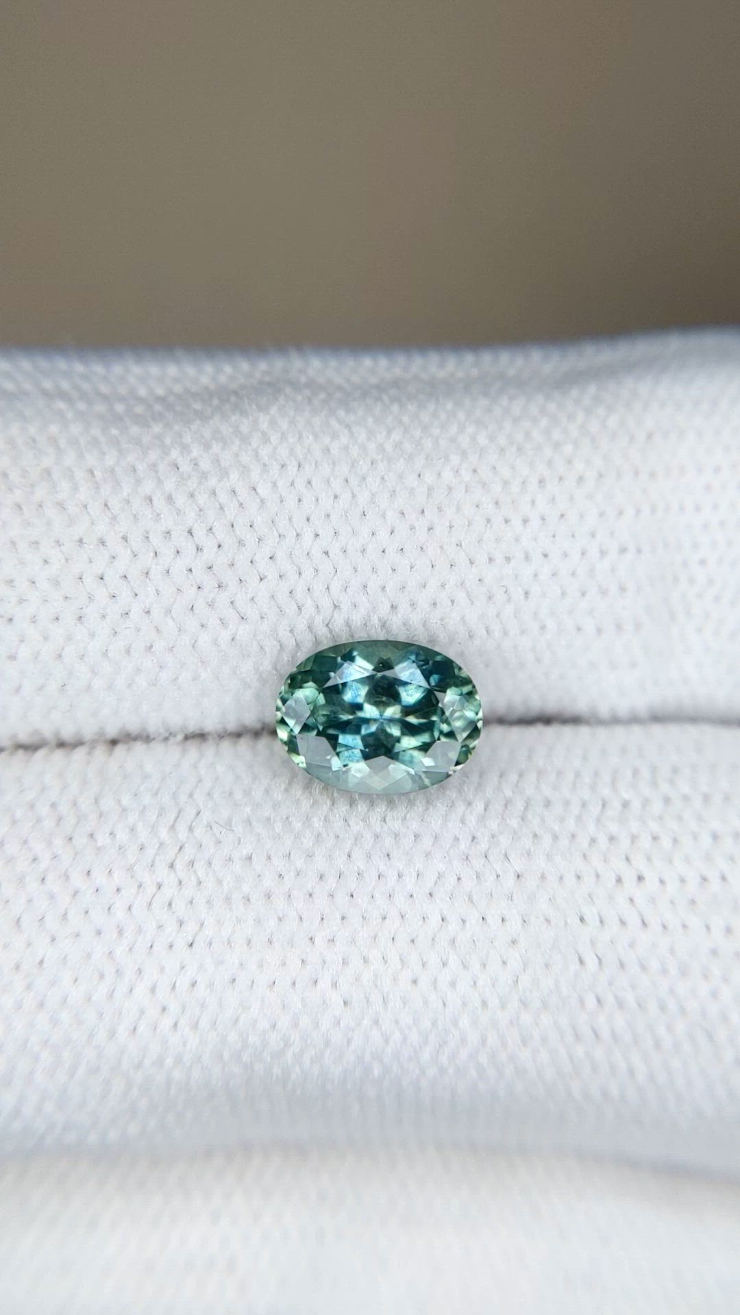1.65 Ct. Bluish Green Sapphire from Montana Size Video