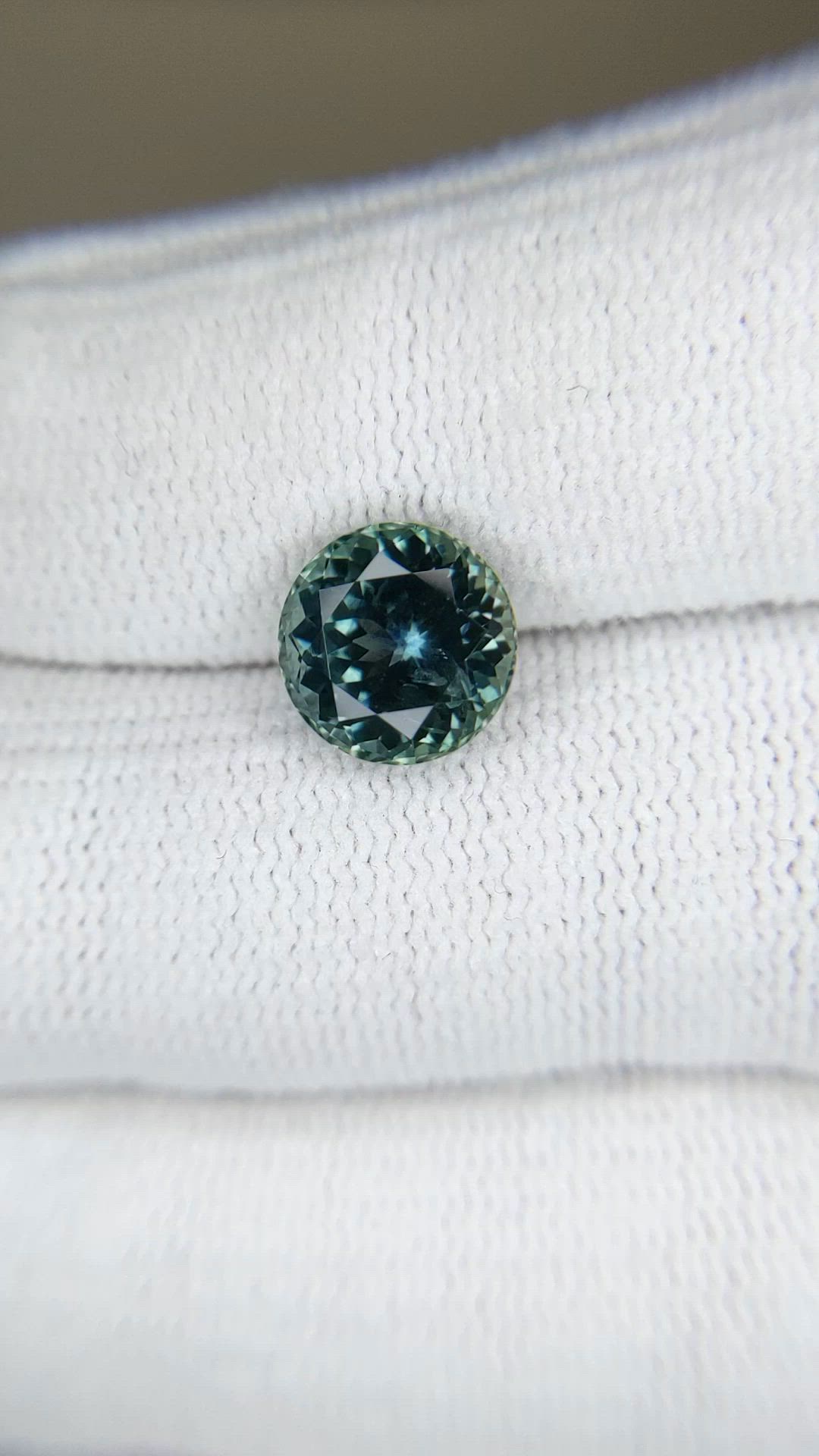 3.45 Ct. Bluish Green Sapphire from Montana Size Video