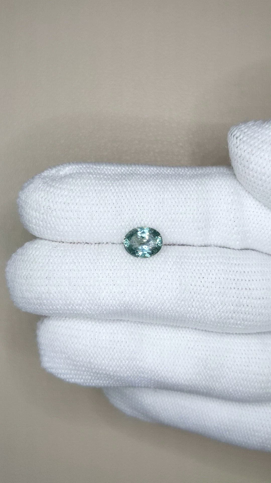 1.45 Ct. Bluish Green Sapphire from Montana Size Video