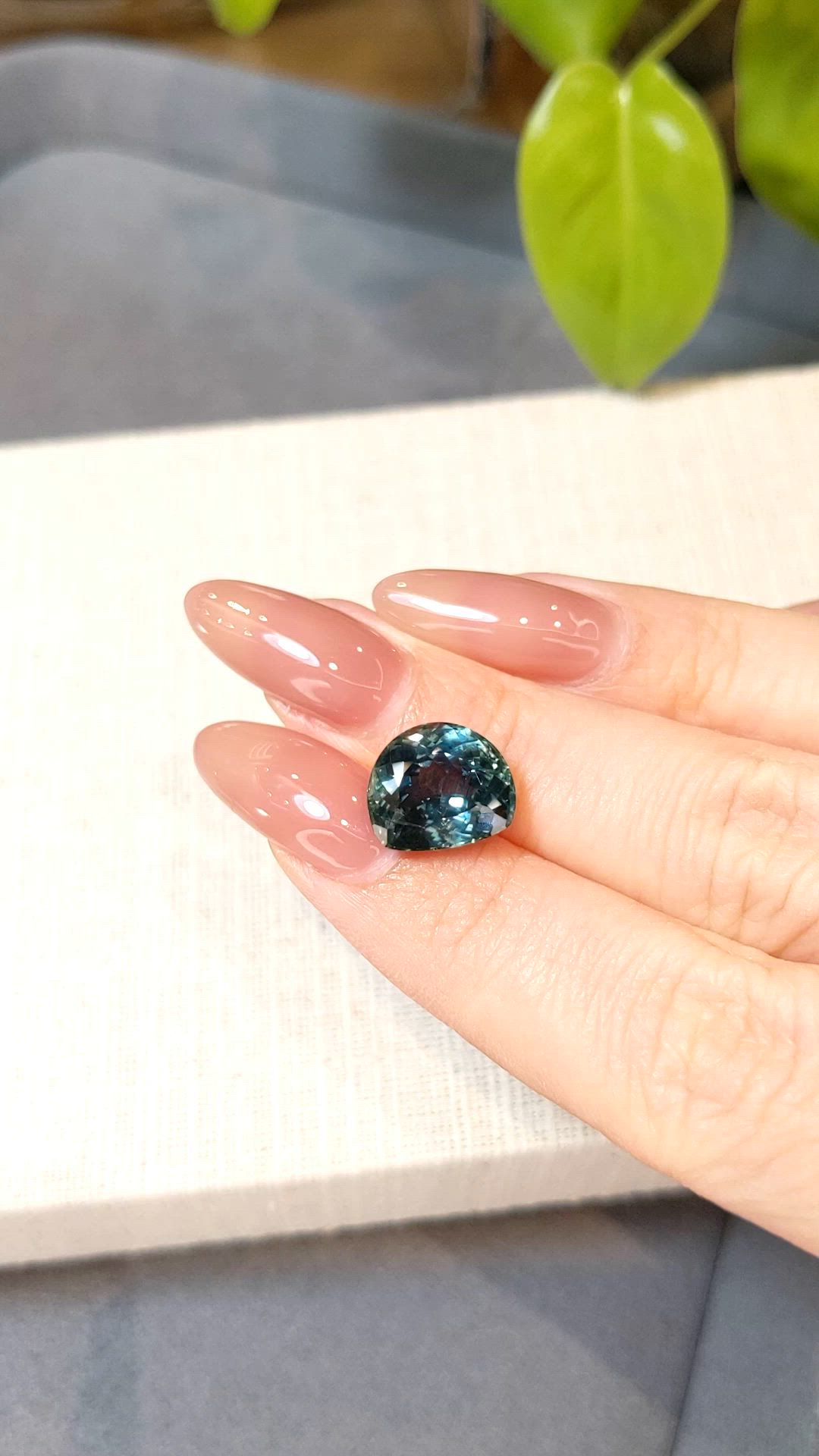 7.10 Ct. Greenish Blue Sapphire from Montana Size Video