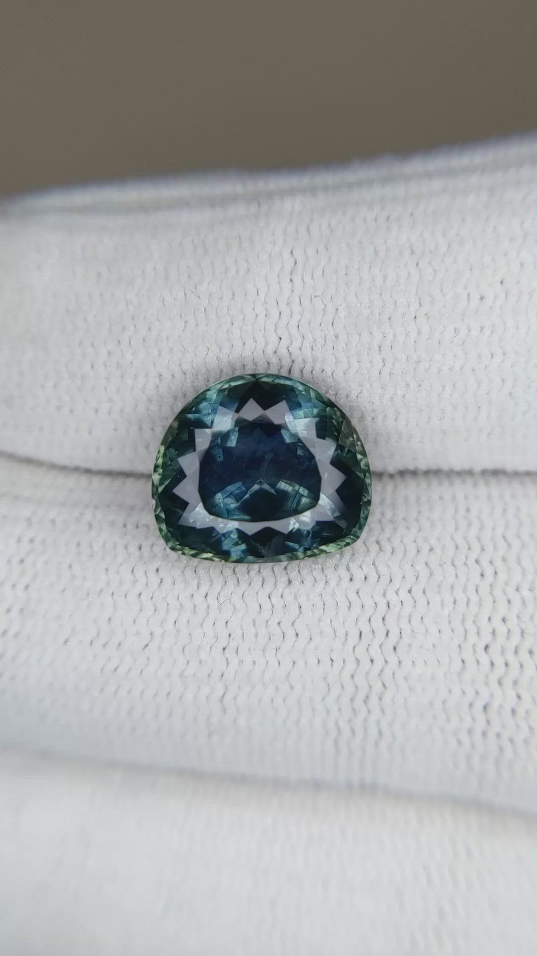 7.10 Ct. Greenish Blue Sapphire from Montana Size Video