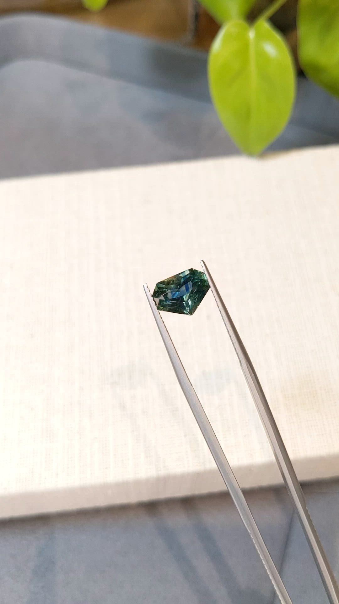 3.59 Ct. Bluish Green Sapphire from Montana Size Video
