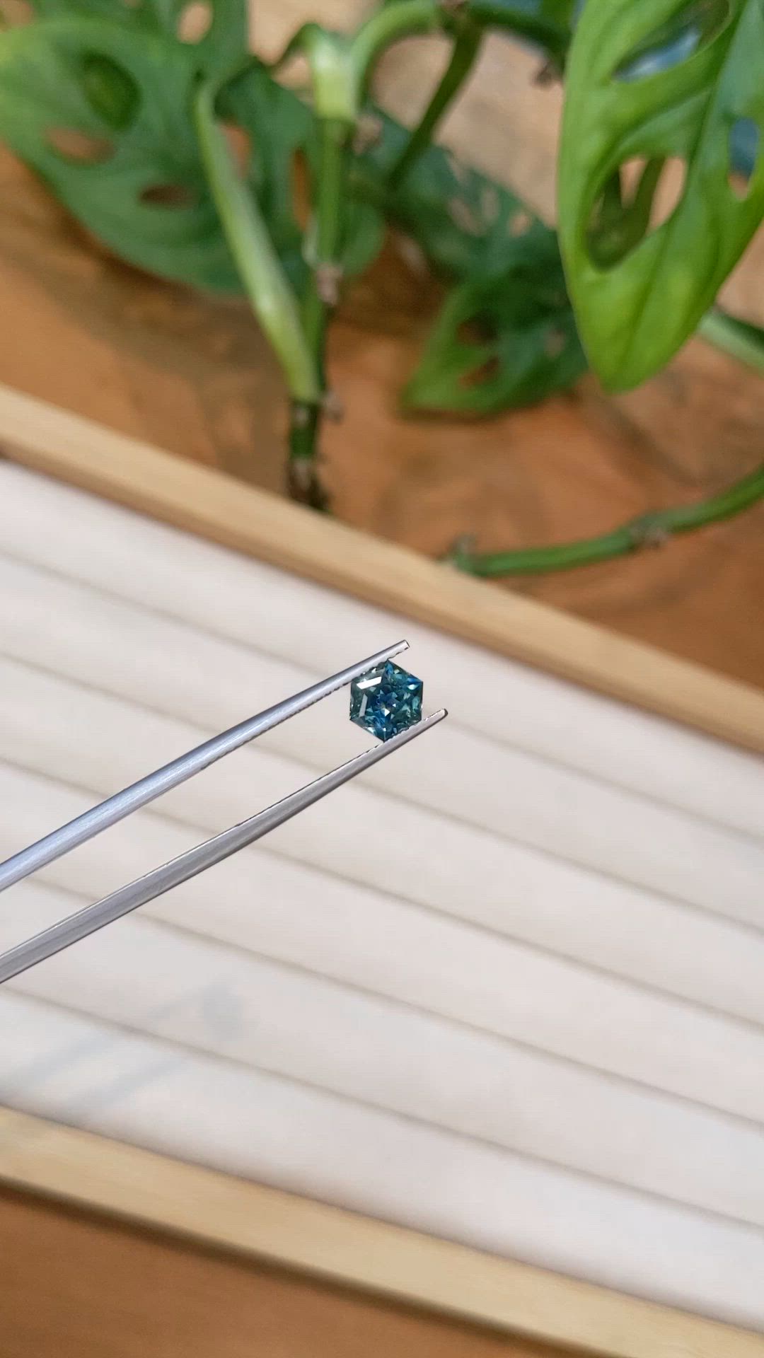 1.27 Ct. Greenish Blue Sapphire from Montana Size Video