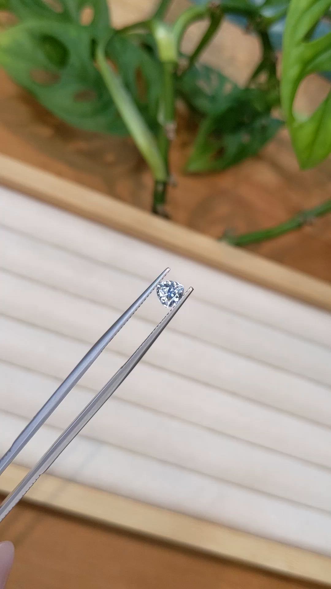 0.77 Ct. Greyish Blue Sapphire from Montana Size Video