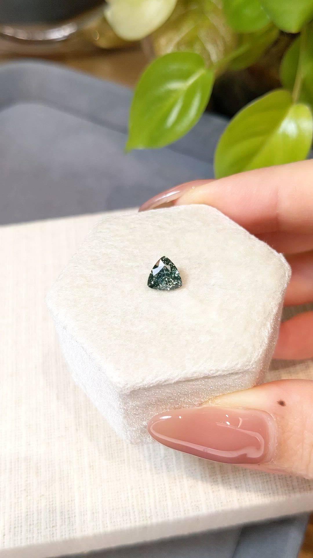 1.10 Ct. Bluish Green Sapphire from Montana Size Video