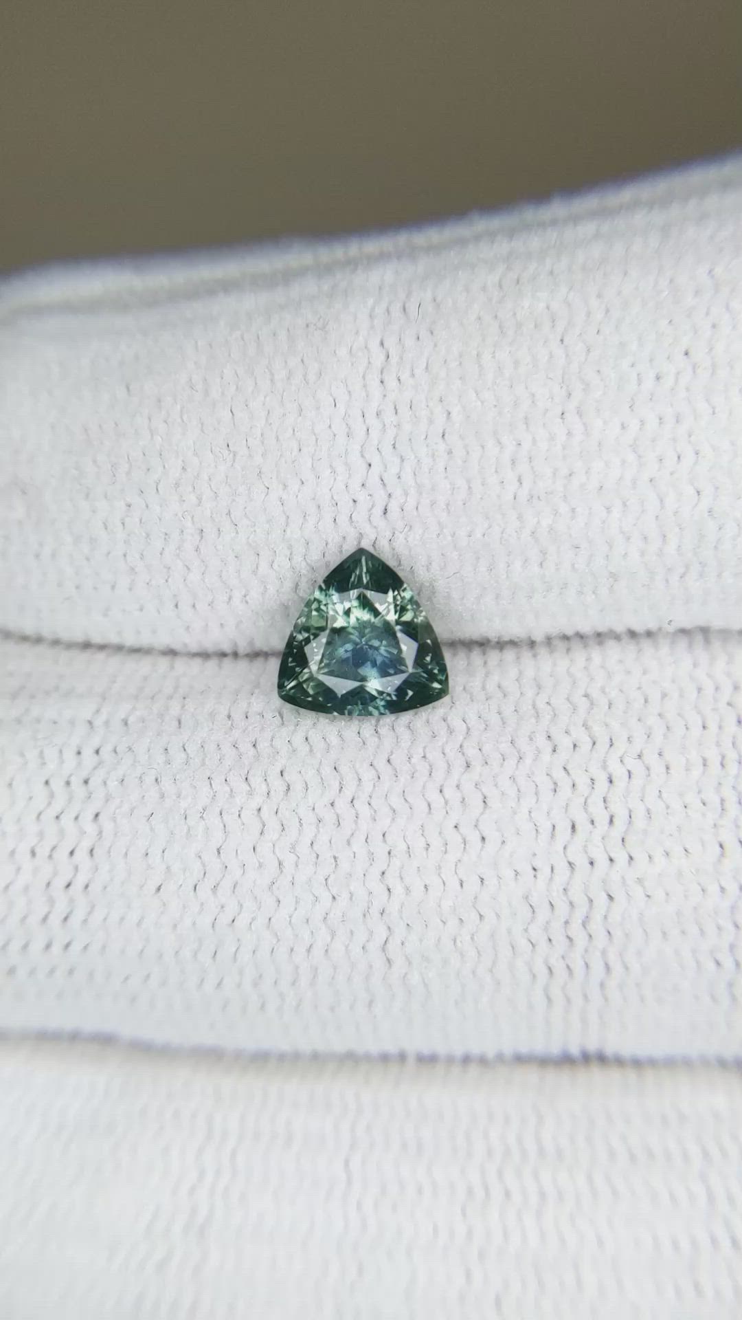1.10 Ct. Bluish Green Sapphire from Montana Size Video