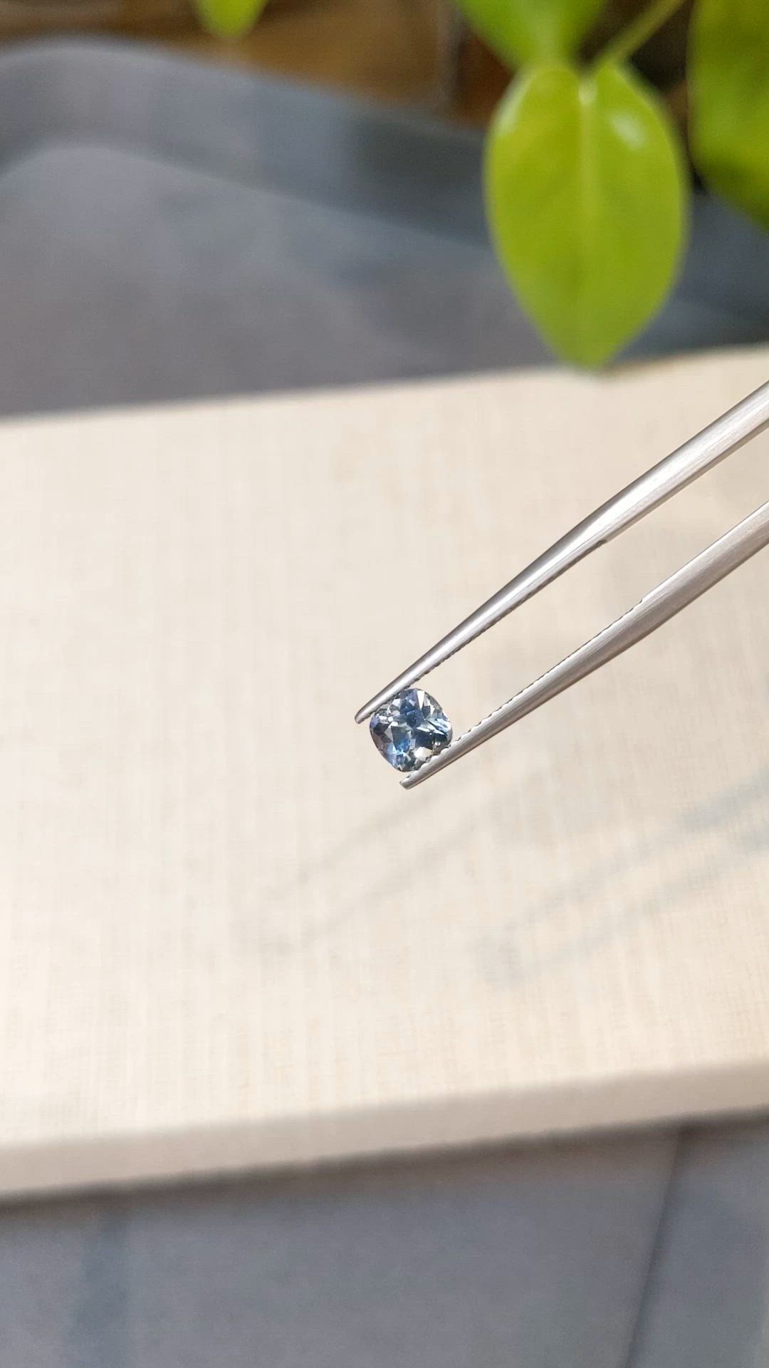 0.83 Ct. Greyish Blue Sapphire from Montana Size Video