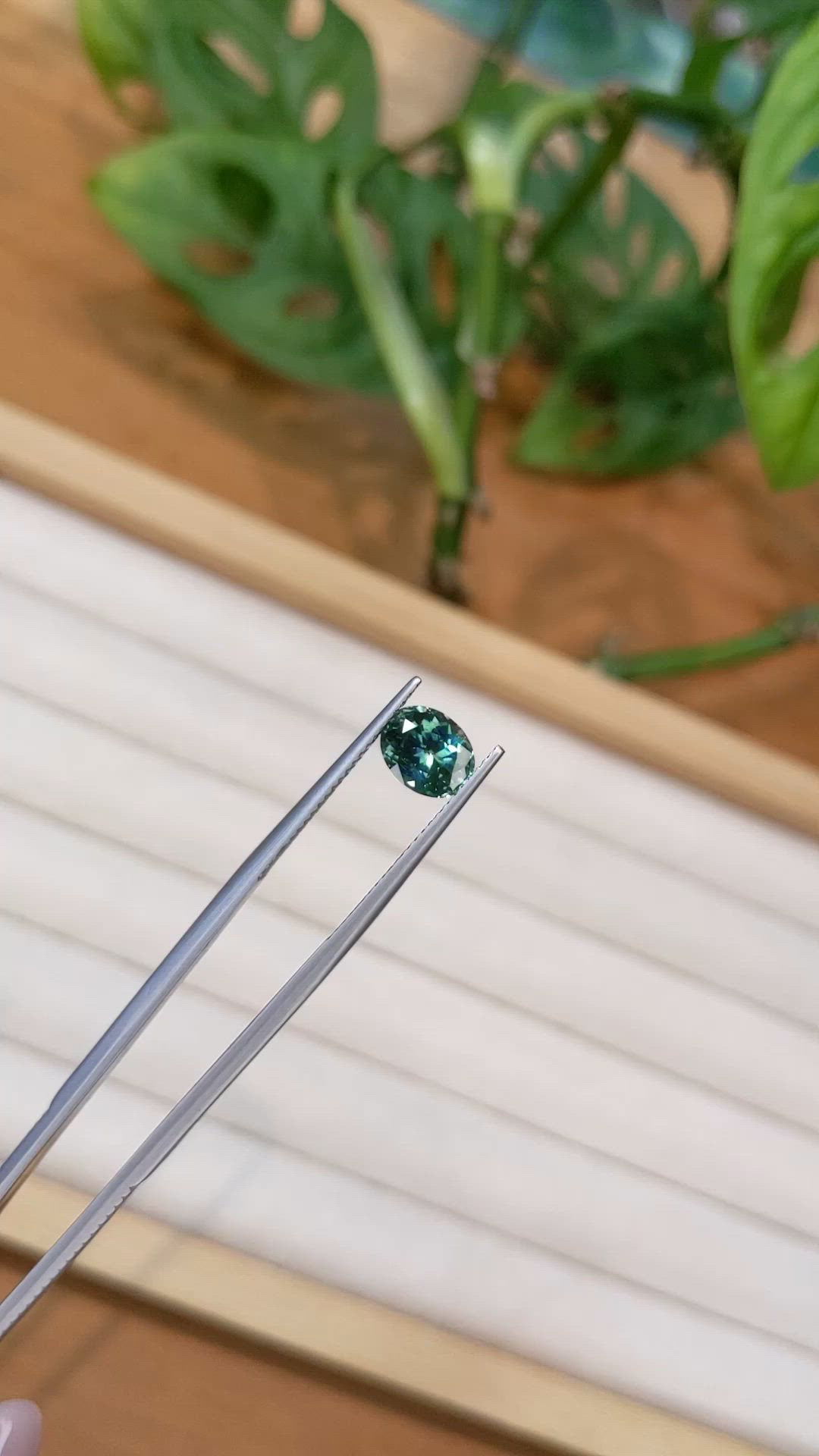 1.87 Ct. Bluish Green Sapphire from Montana Size Video