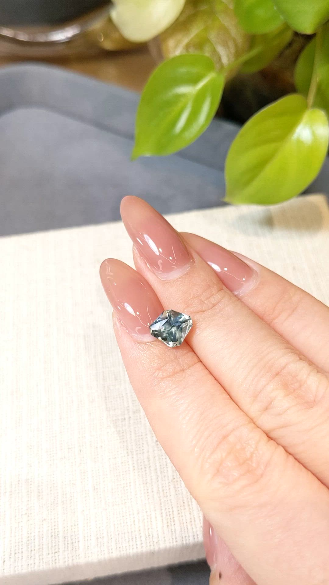 2.17 Ct. Greenish Blue Sapphire from Montana Size Video