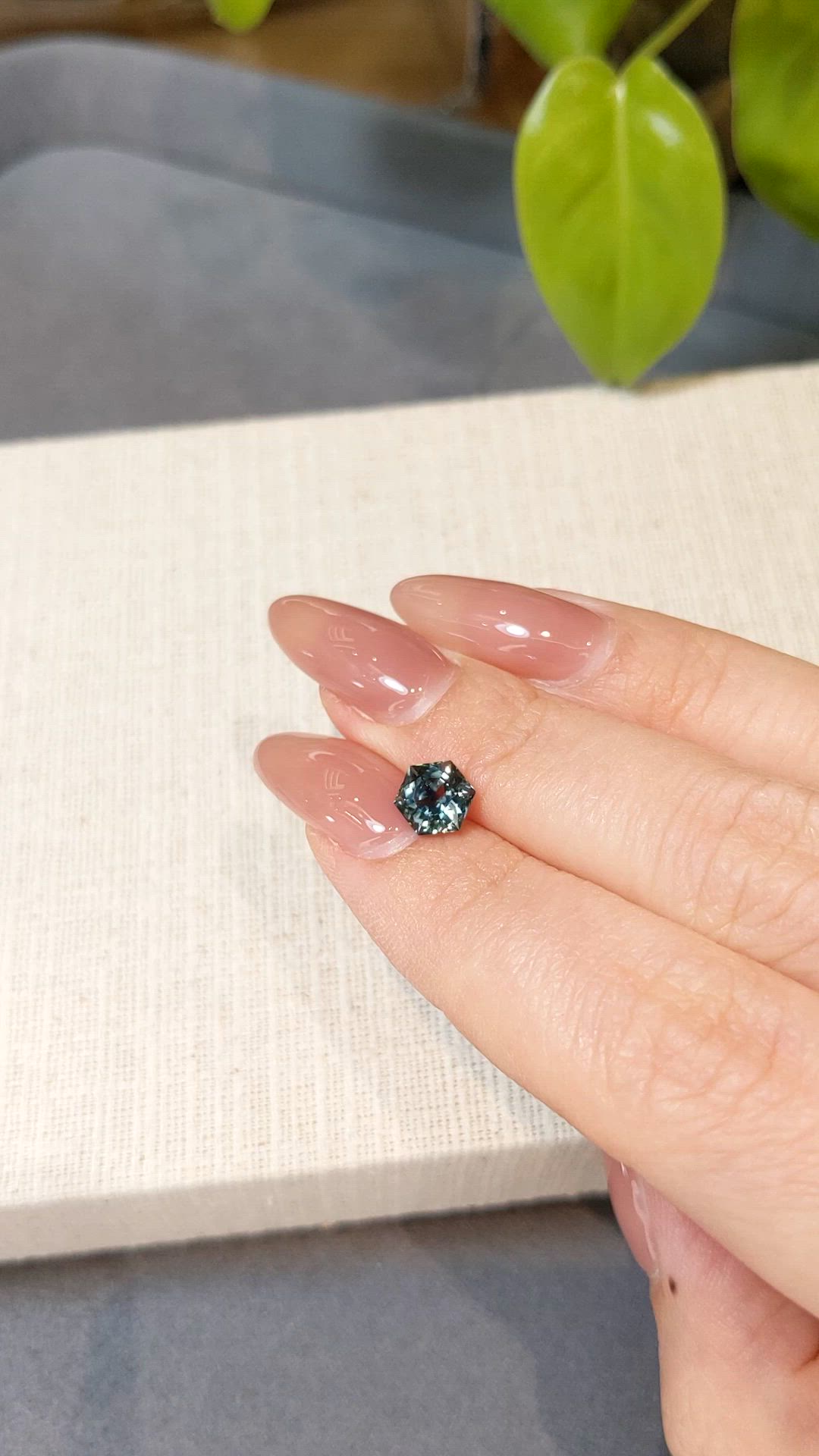1.47 Ct. Bluish Green Sapphire from Montana Size Video