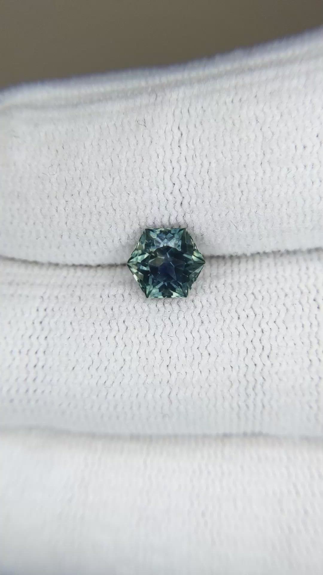 1.47 Ct. Bluish Green Sapphire from Montana Size Video