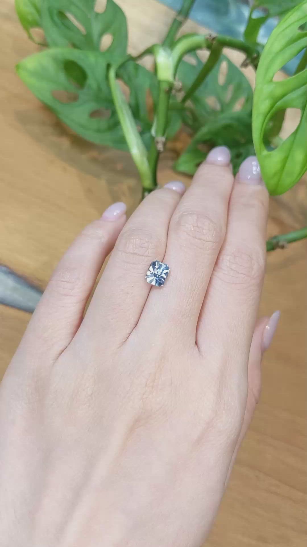 1.95 Ct. Greyish Blue Sapphire from Montana Size Video