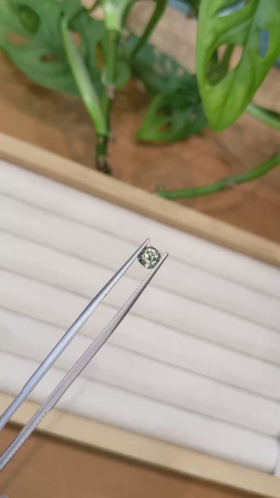 0.90 Ct. Green Sapphire from Montana Size Video
