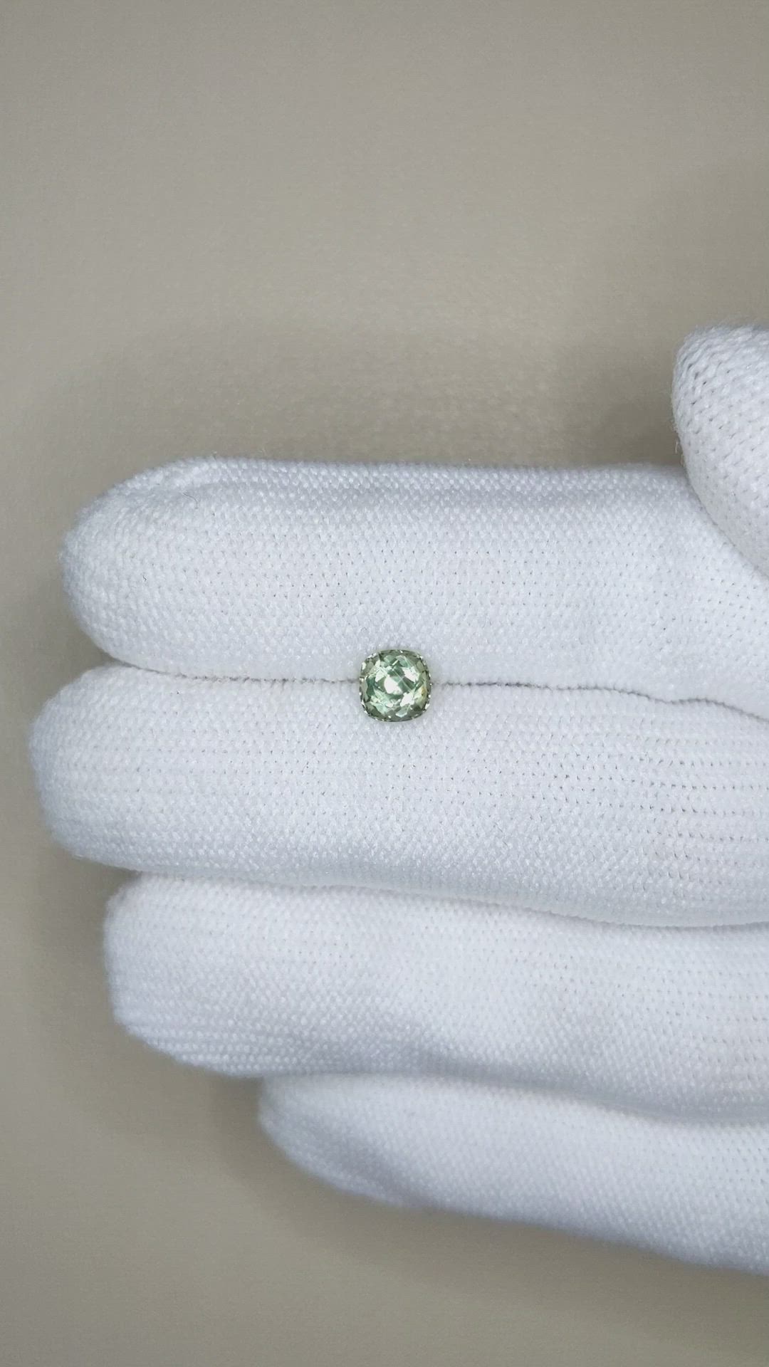 0.90 Ct. Green Sapphire from Montana Size Video