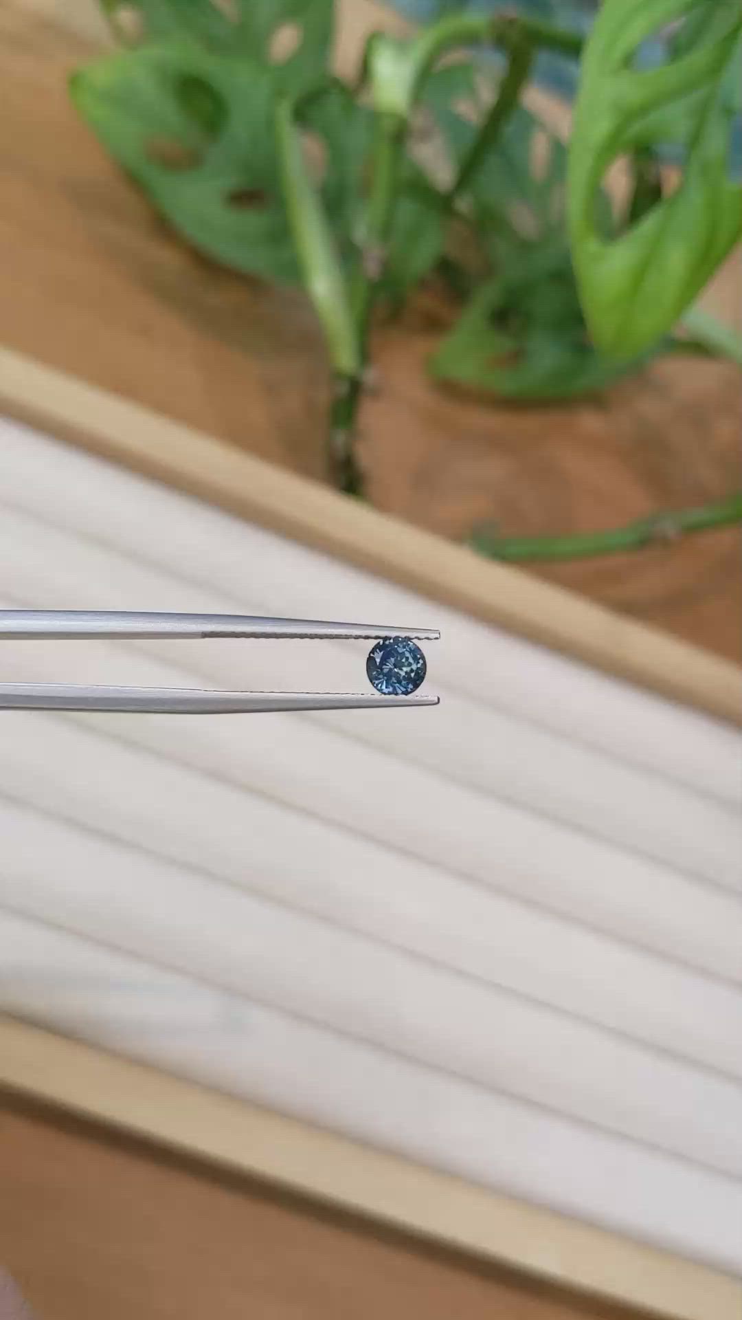 0.92 Ct. Greenish Blue Sapphire from Montana Size Video
