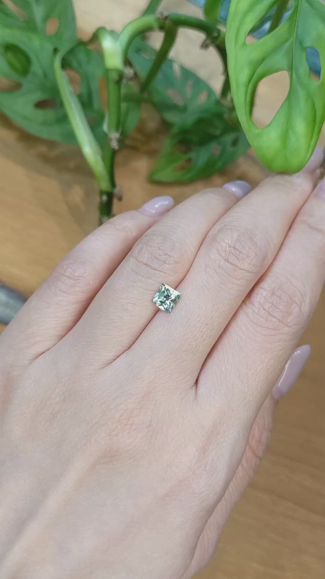 0.92 Ct. Green Sapphire from Montana Size Video