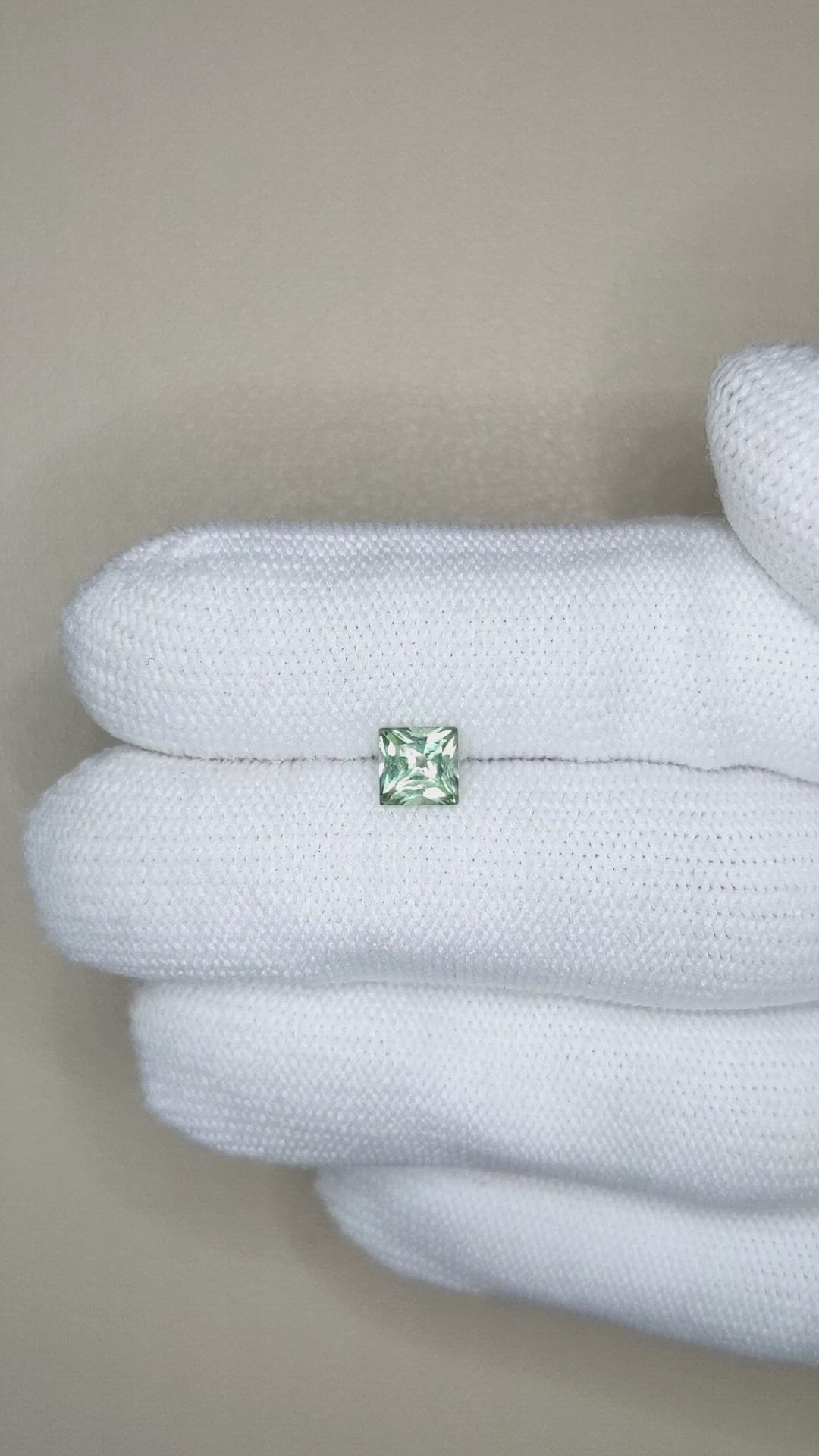 0.92 Ct. Green Sapphire from Montana Size Video