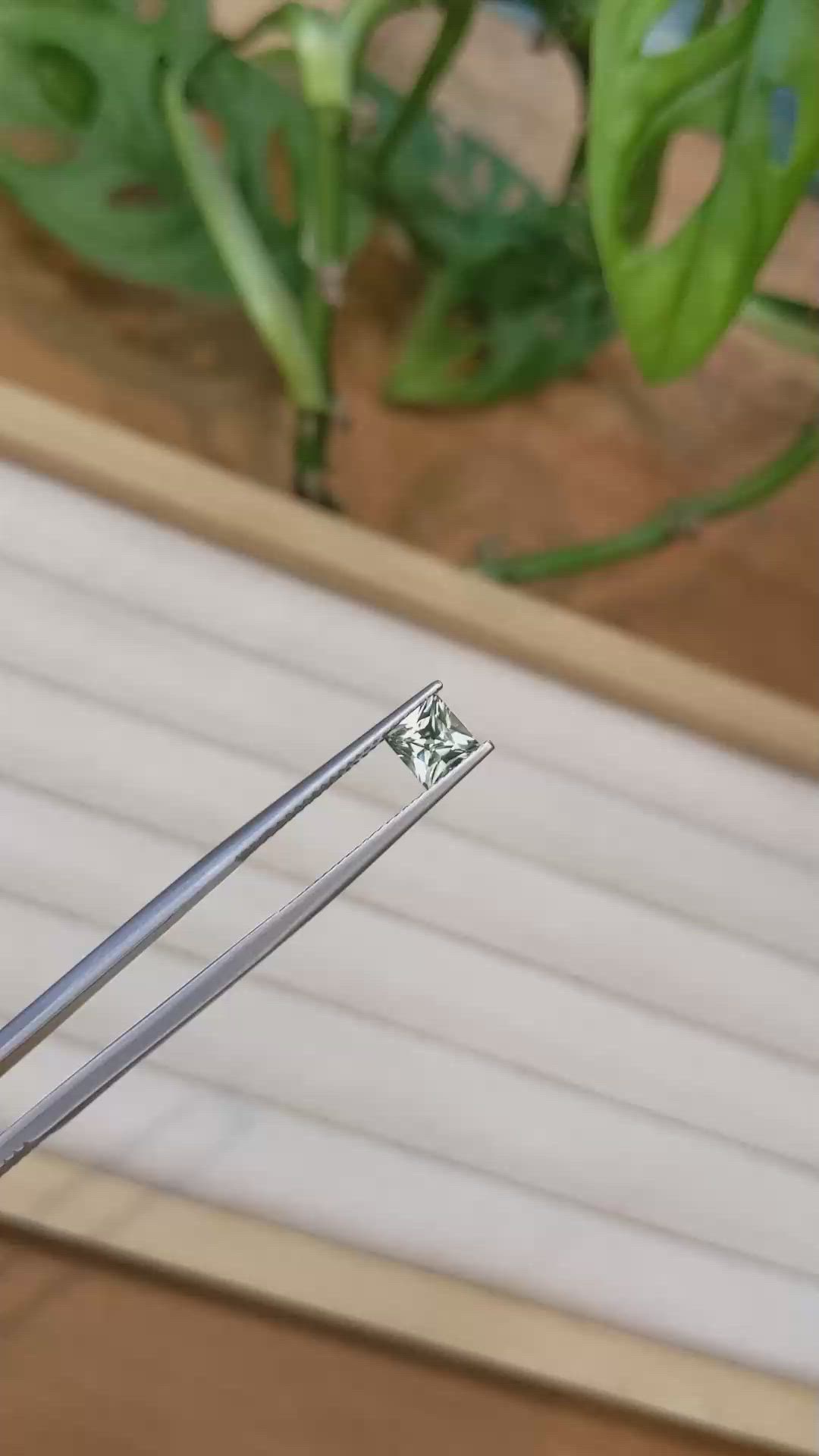 0.92 Ct. Green Sapphire from Montana Size Video