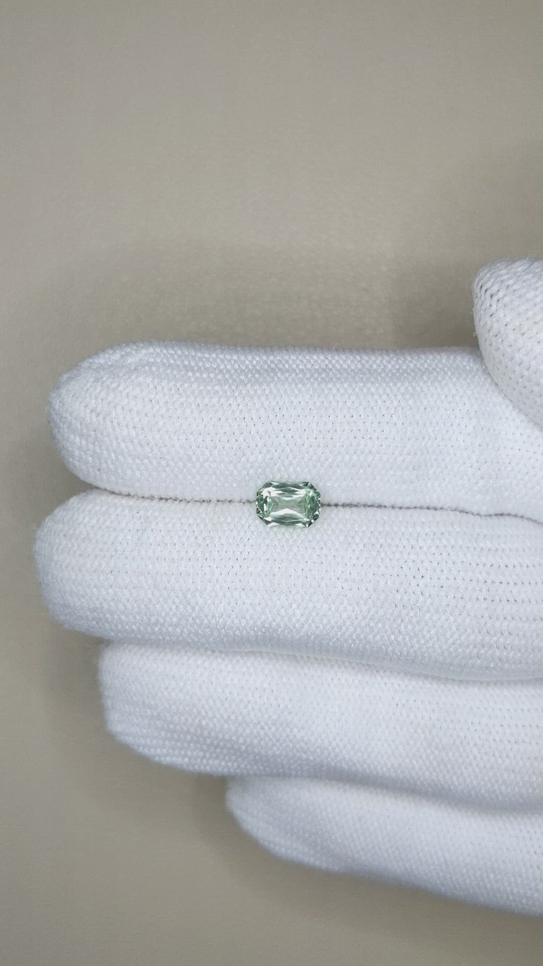 0.92 Ct. Green Sapphire from Montana Size Video